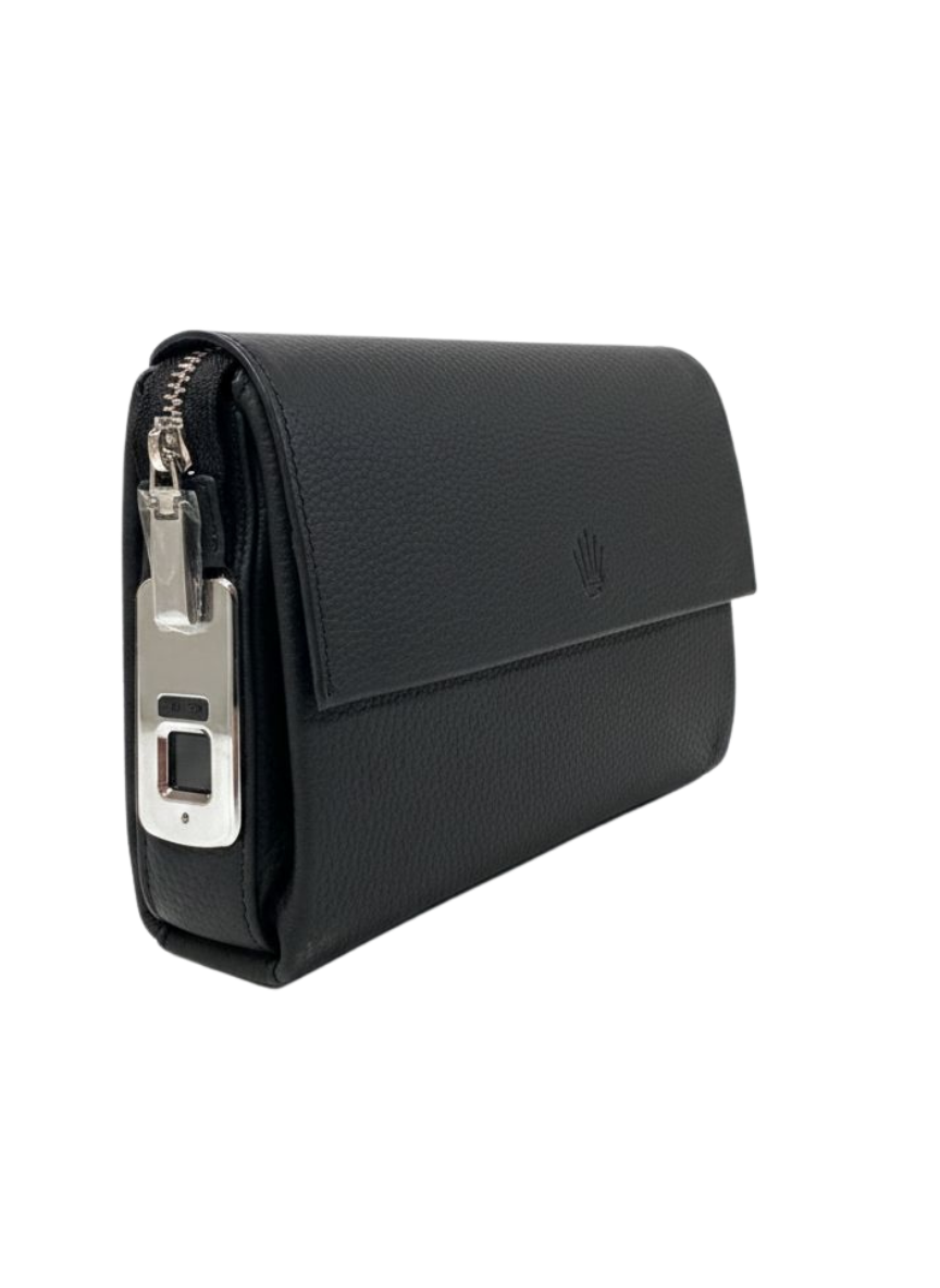 Logic Clucth  Siyah  Parmak İzi Kilitli Hakiki Deri El ÇantasıHand BagWATCHOFROYALLOGİCLogic Clucth  Siyah  Parmak İzi Kilitli Hakiki Deri El Çantası