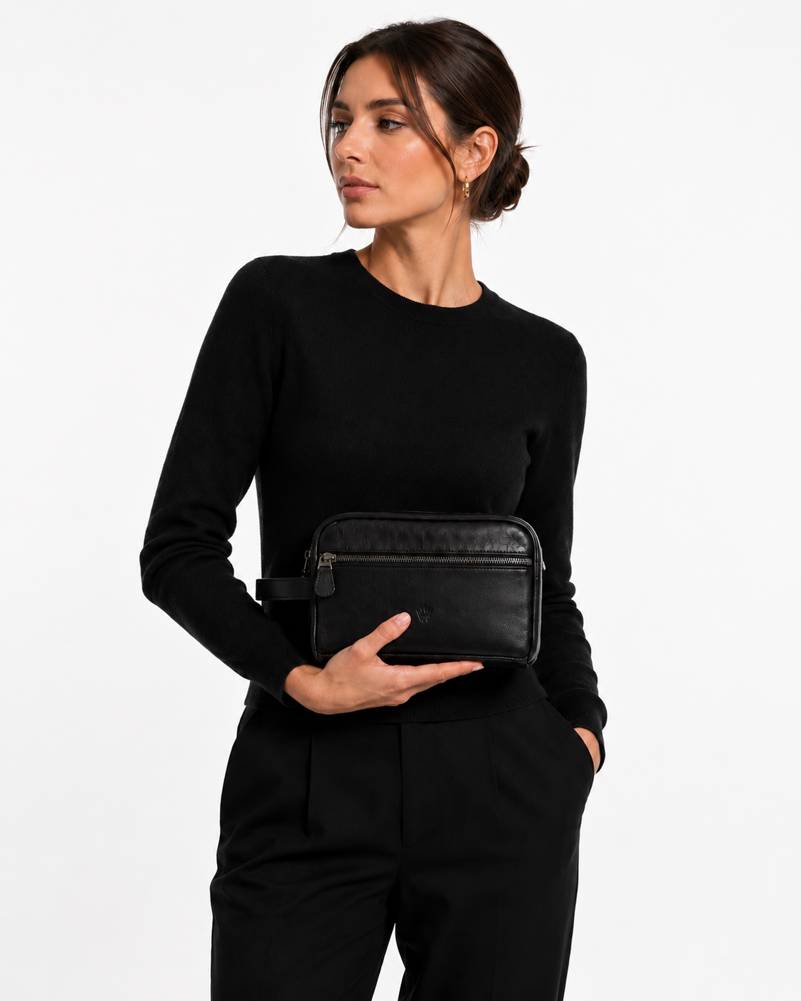 VEREV BLACK GENUINE LEATHER HAND BAGHand BagWATCHOFROYALVRVELÇNTVEREV BLACK GENUINE LEATHER HAND BAG