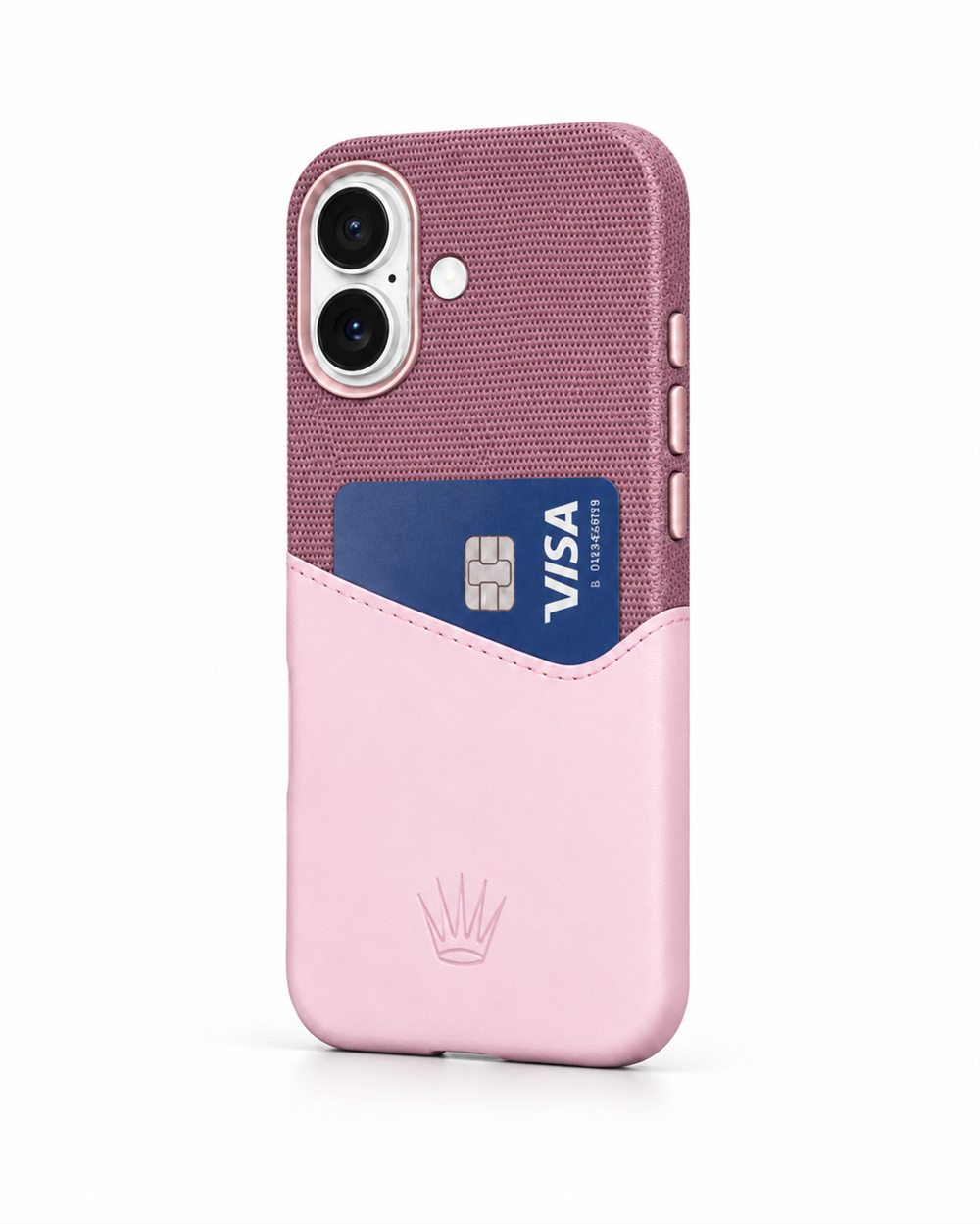 Nova Iphone 16 Deri Kartlıklı Telefon Kılıfı Pembe 