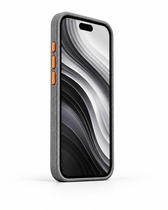 Nova Iphone 16 Deri Kartlıklı Telefon Kılıfı Turuncu-Gri Şık ve Koruyucu