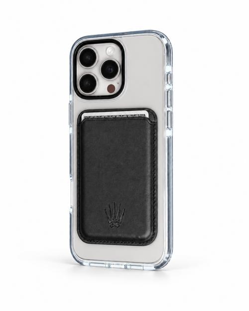 Silicone case Iphone 16 Pro Siyah Kılıf Manyetik Özellikli Şeffaf Sert Pc Embos Kılıf+Kamera Koruyucu+Kartlık