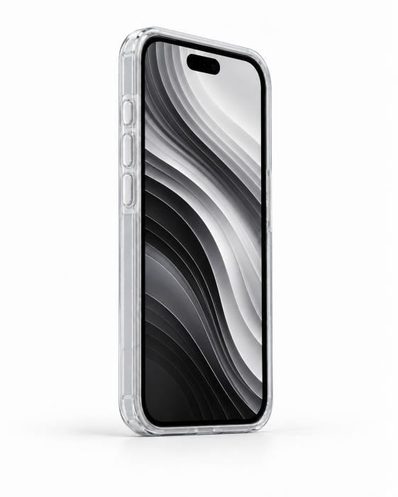 Silicone case  Iphone 16 Pro Max Beyaz Kılıf Manyetik Özellikli Şeffaf Sert Pc Embos Kılıf+Kamera Koruyucu+Kartlık