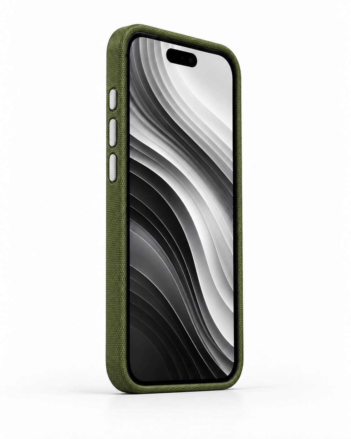 Nova Iphone 16 Pro Deri Kartlıklı Telefon Kılıfı Yeşil-Beyaz Şık ve Koruyucu