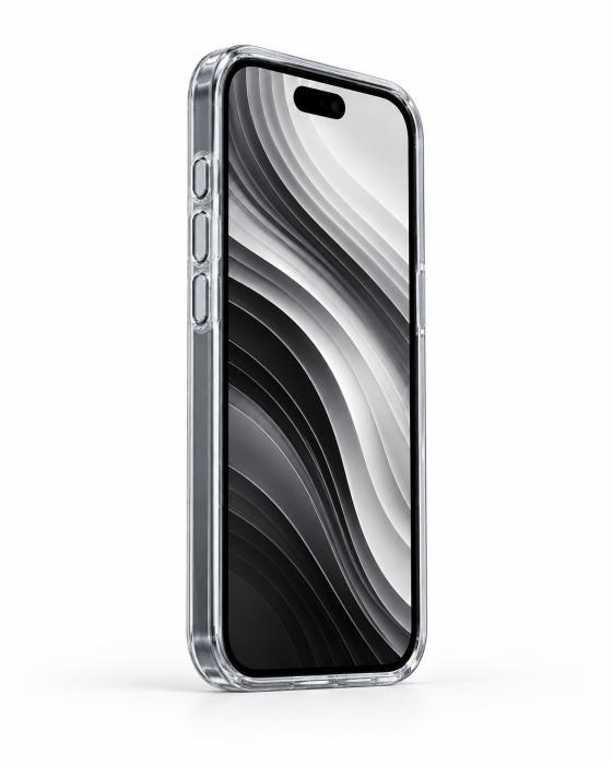 Silicone case Iphone 16 Pro Siyah Kılıf Manyetik Özellikli Şeffaf Sert Pc Embos Kılıf+Kamera Koruyucu+Kartlık