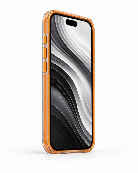 Onyx  Iphone 16 Pro Turuncu Kılıf Magsafe Özellikli Şeffaf Sert Pc Embos Kılıf+Kamera Koruyucu