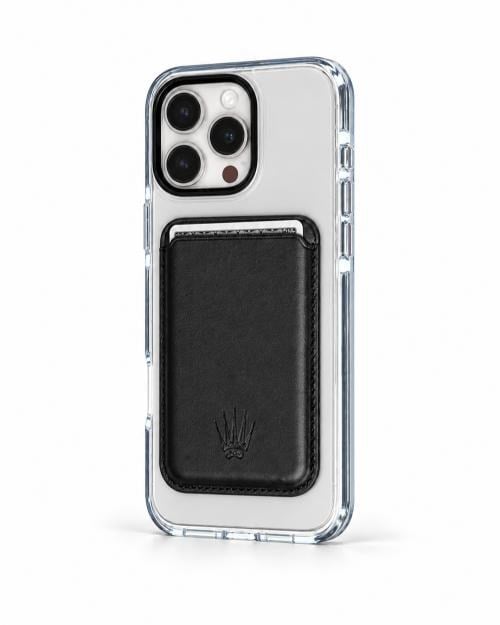 Silicone case Iphone 16 Pro Max Siyah Kılıf Manyetik Özellikli Şeffaf Sert Pc Embos Kılıf+Kamera Koruyucu+Kartlık