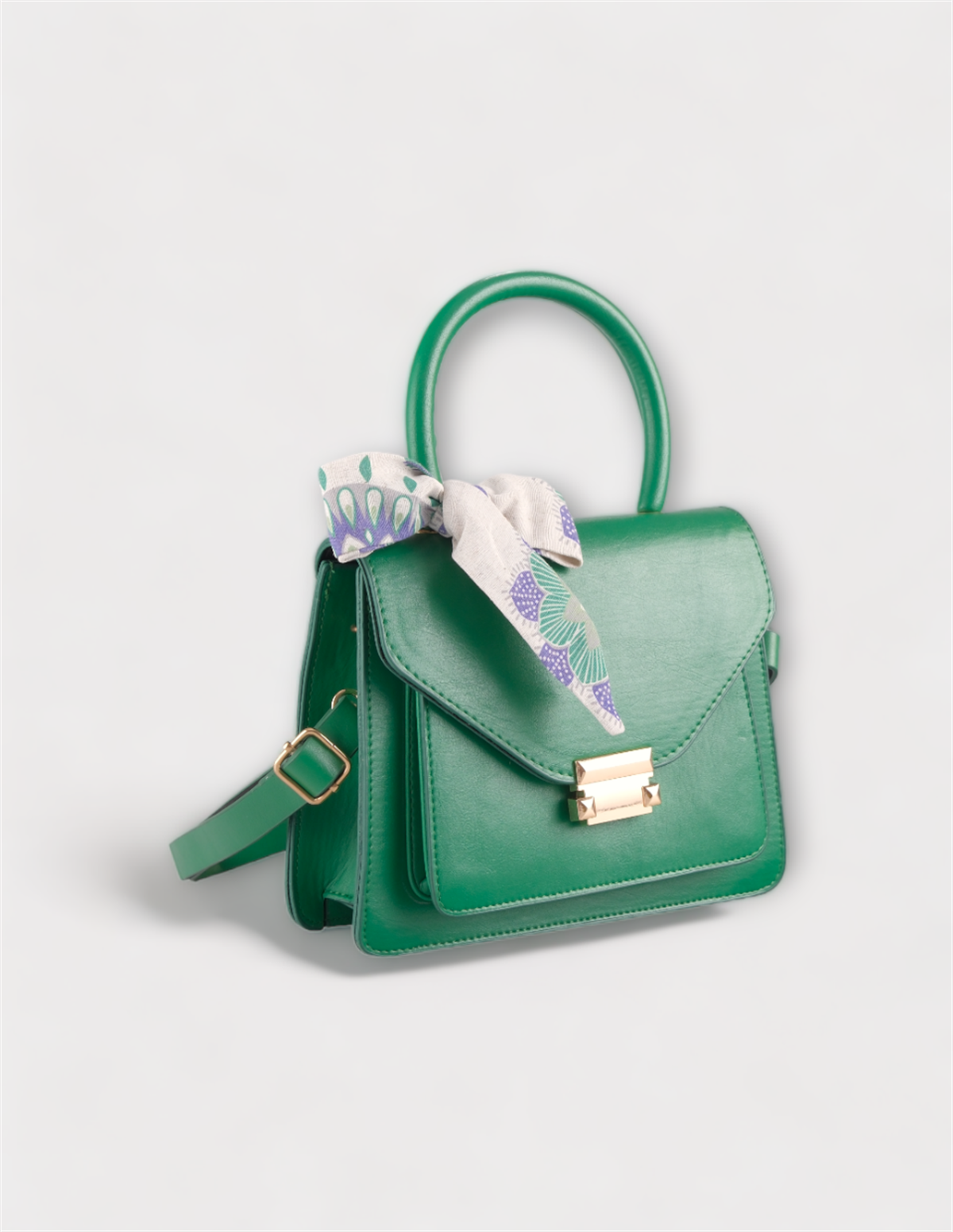 Fularlı Yeşil Kadın Omuz Çantası GLORİAKADIN ÇANTASIWATCHOFROYALGLORİAFularlı Yeşil Kadın Omuz Çantası GLORİA