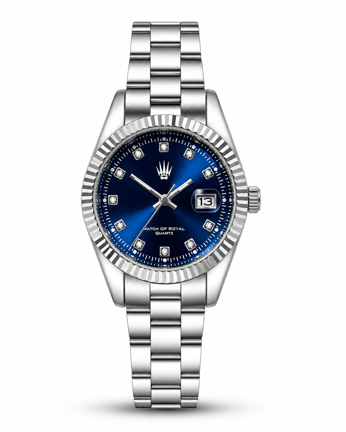 Pearl Luxe Silver lacivert Kadın Çelik Kol Saati   Kadın SaatWATCHOFROYALPearlPearl Luxe Silver lacivert Kadın Çelik Kol Saati   