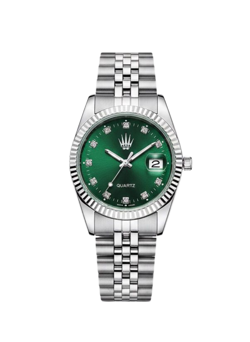 Pearl Luxe Silver Green Kadın Çelik Kol Saati   Kadın SaatWATCHOFROYALPearlPearl Luxe Silver Green Kadın Çelik Kol Saati   