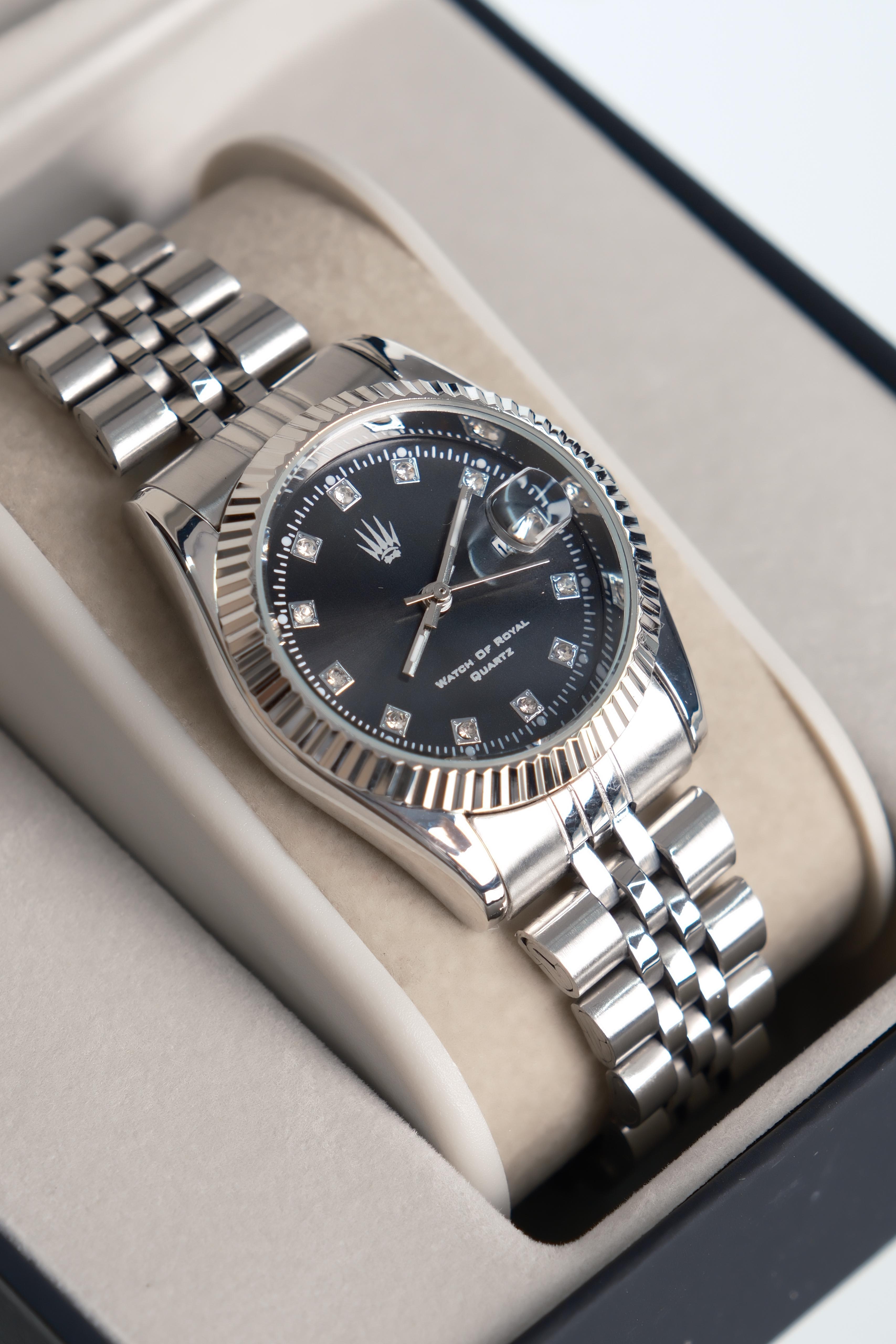 Svet Luxe Silver Black Kadın Çelik Kol Saati   WatchesWATCHOFROYALsvetSvet Luxe Silver Black Kadın Çelik Kol Saati   