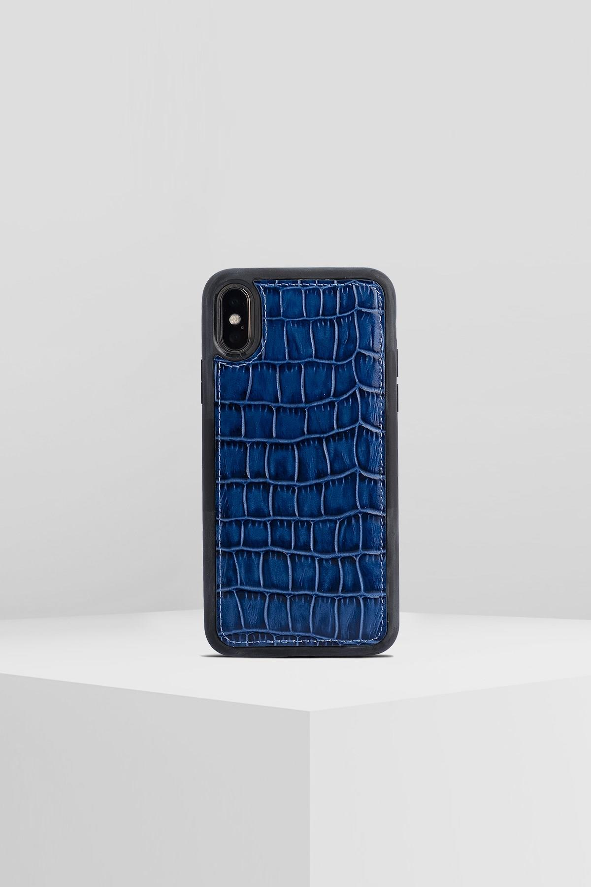 IPHONE X CROCO BLUE LEATHER KILIFKILIFWATCHOFROYALCRCOXBLUEIPHONE X CROCO BLUE LEATHER KILIF