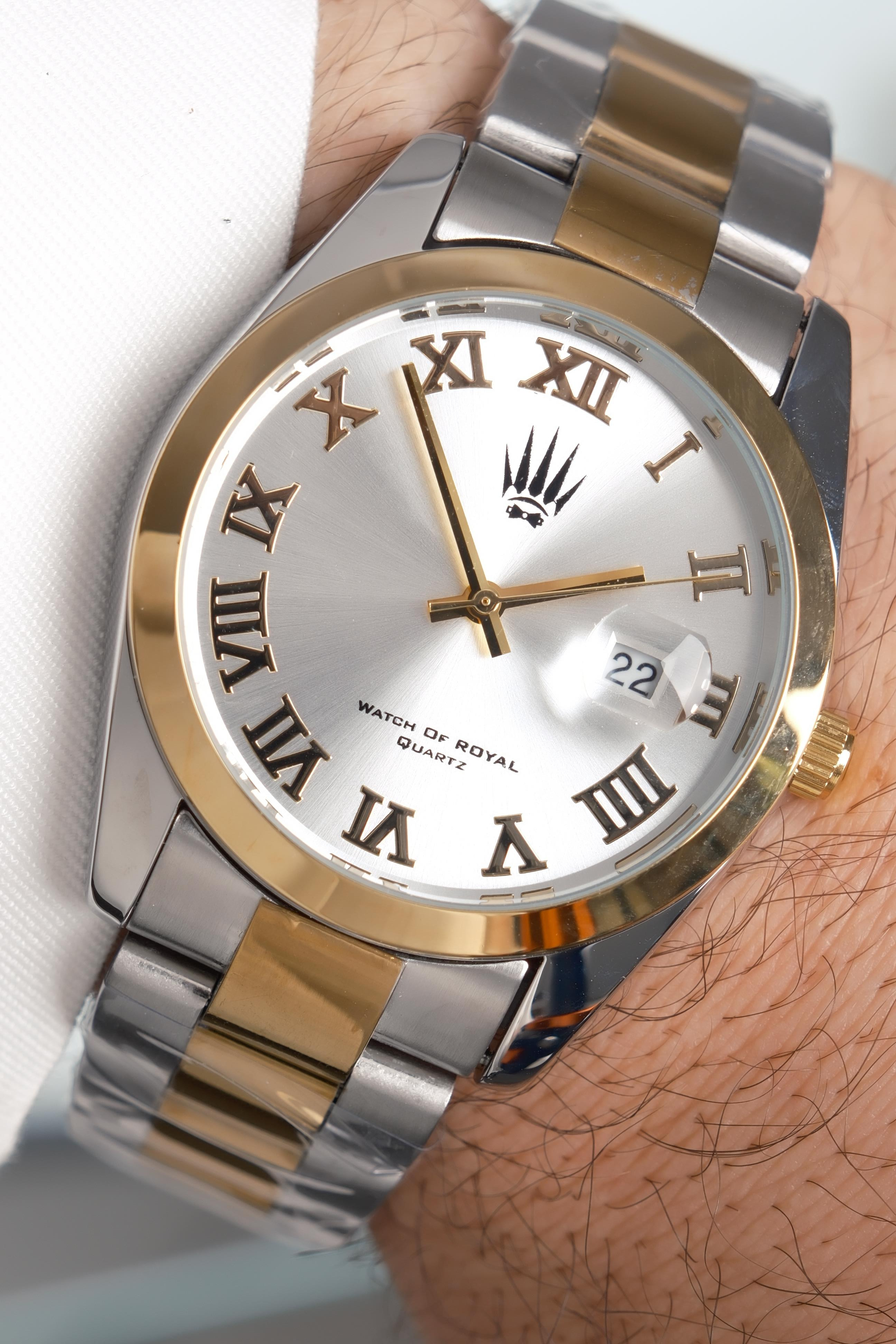 Aqualis Silver Gold Çelik Kol SaatiWatchesWATCHOFROYALAqualisAqualis Silver Gold Çelik Kol Saati