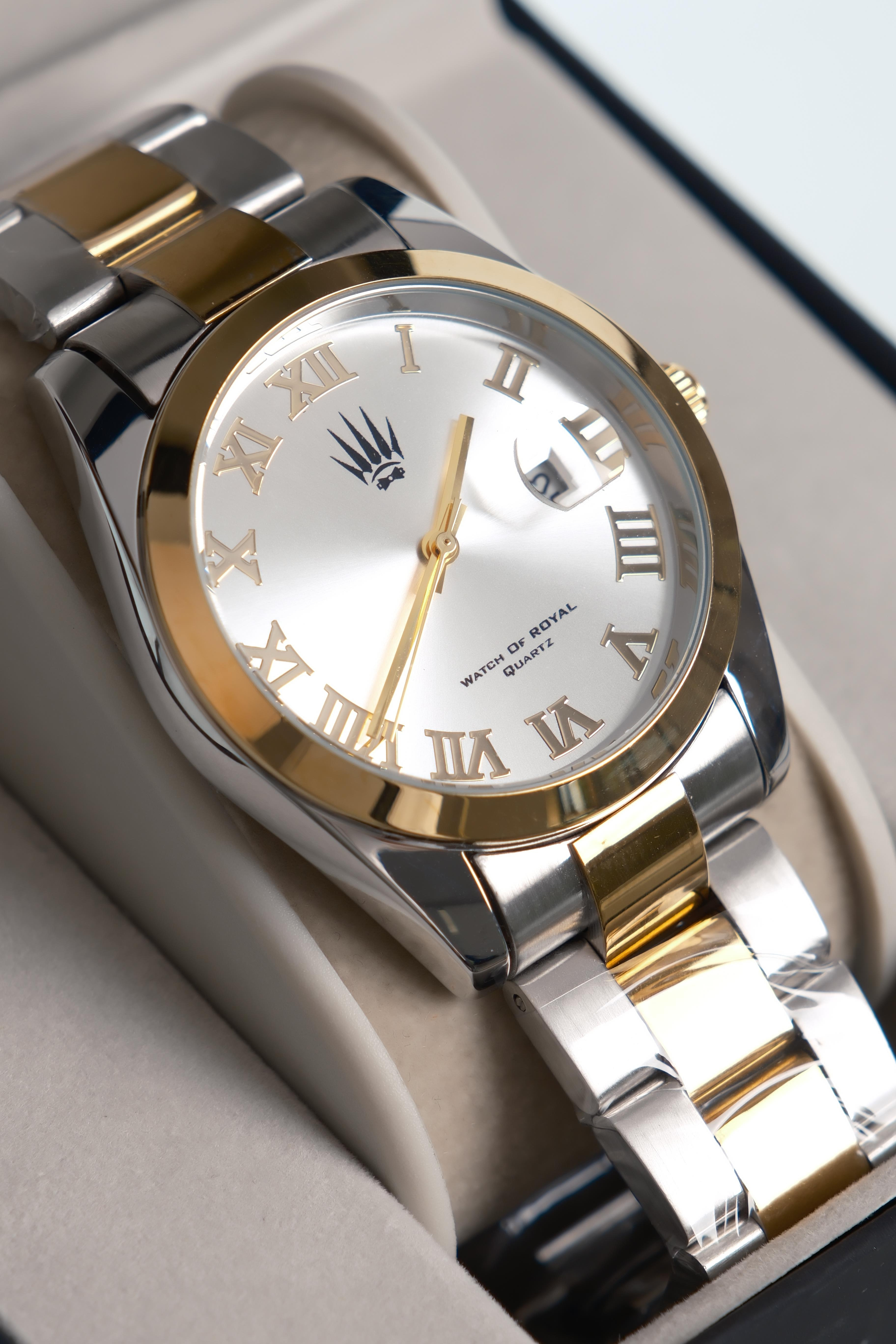 Aqualis Silver Gold Çelik Kol SaatiWatchesWATCHOFROYALAqualisAqualis Silver Gold Çelik Kol Saati