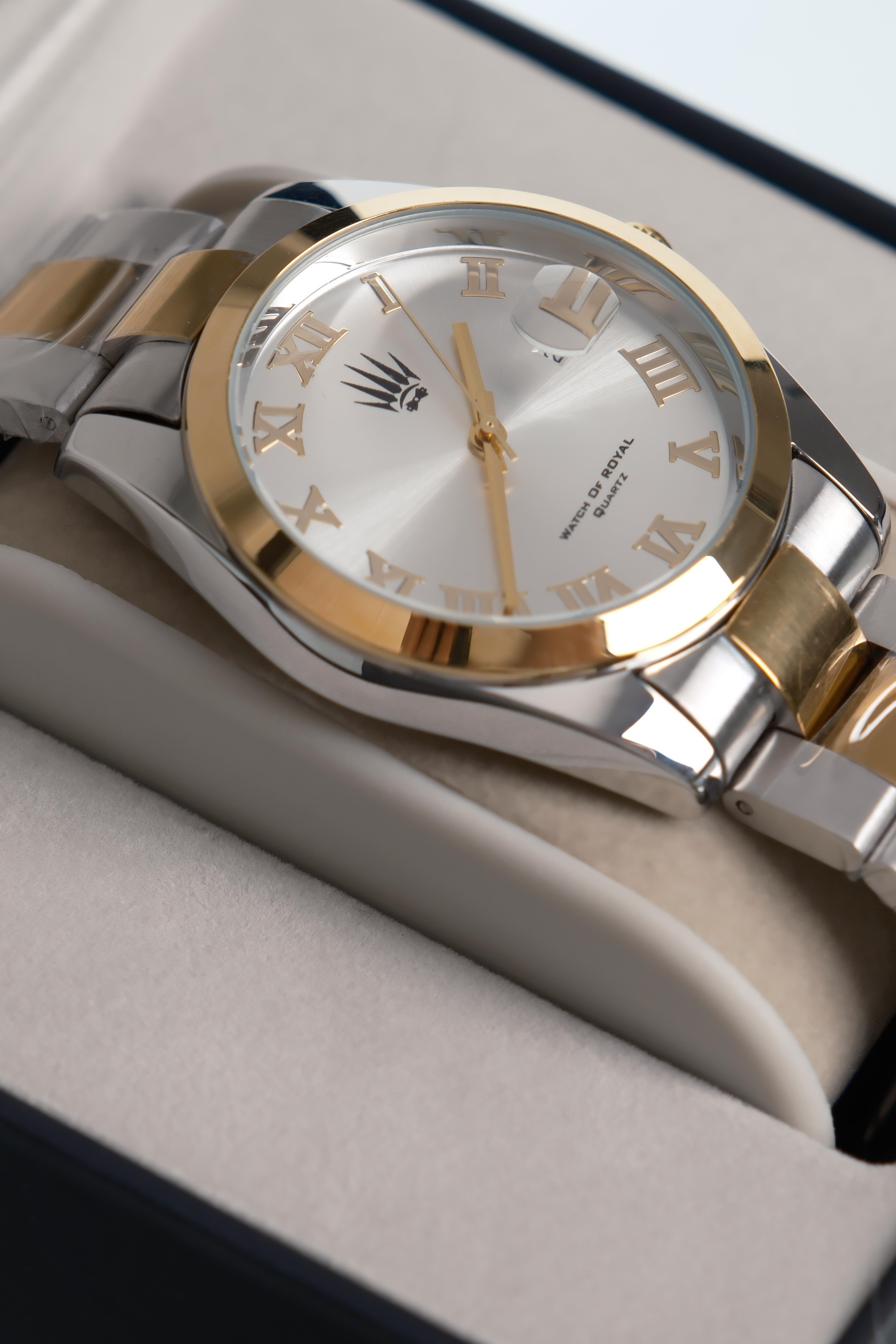 Aqualis Silver Gold Çelik Kol SaatiWatchesWATCHOFROYALAqualisAqualis Silver Gold Çelik Kol Saati