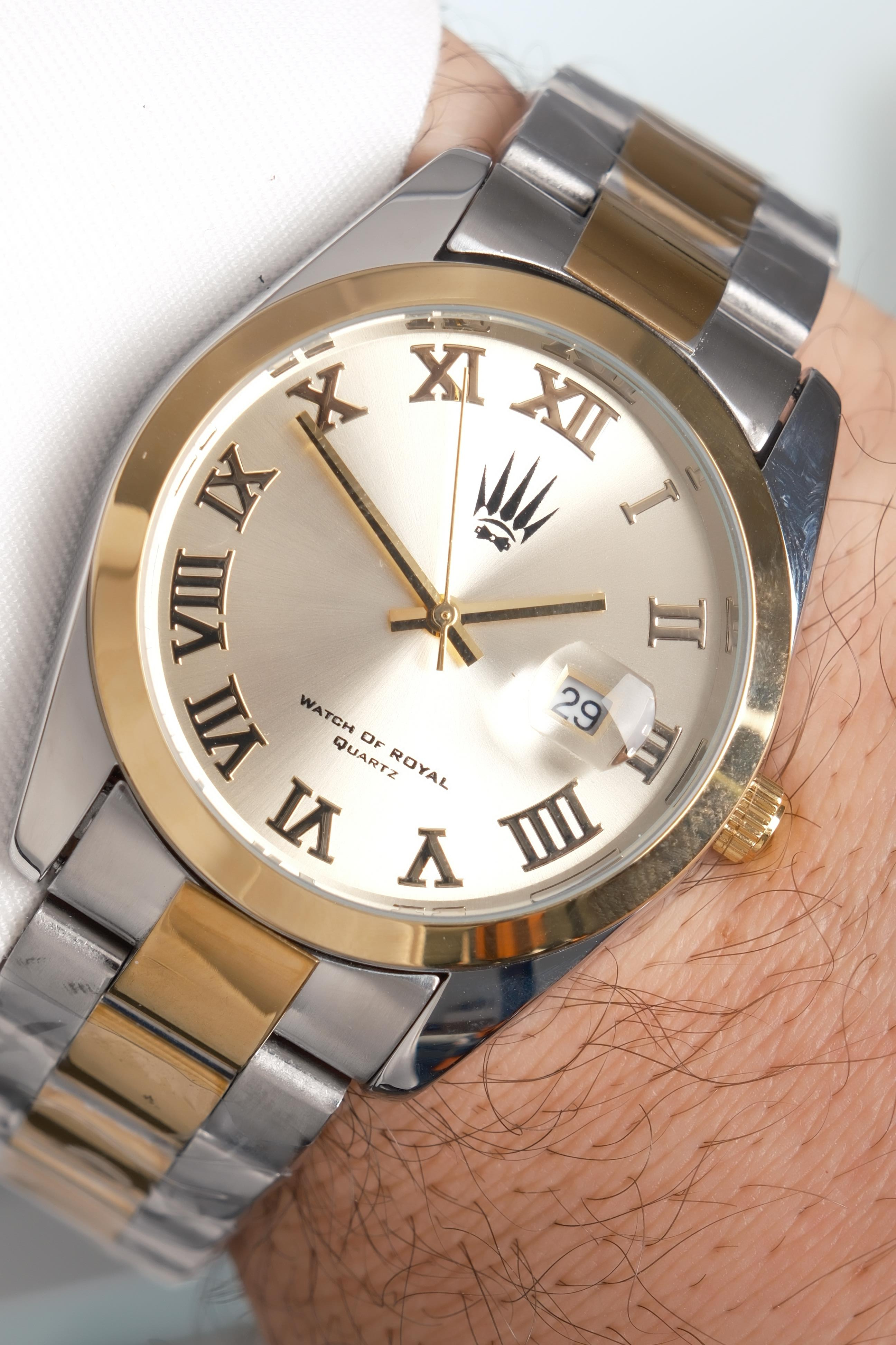 Aqualis Silver Gold Yellow Çelik Kol SaatiWatchesWATCHOFROYALAqualisAqualis Silver Gold Yellow Çelik Kol Saati