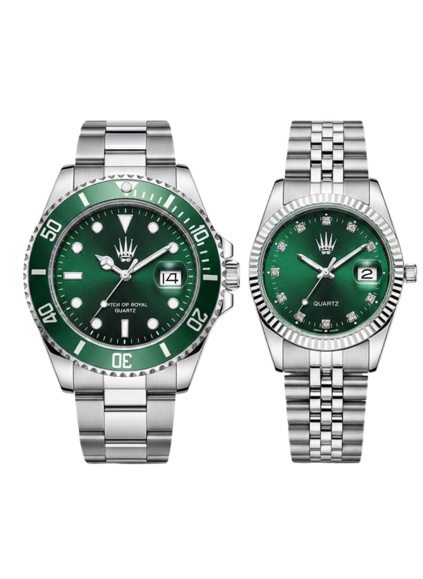 2'li Set Çift Saati Titan Silver Blue Kol SaatiWatchesWATCHOFROYALçiftsaaticrest2'li Set Çift Saati Titan Silver Blue Kol Saati