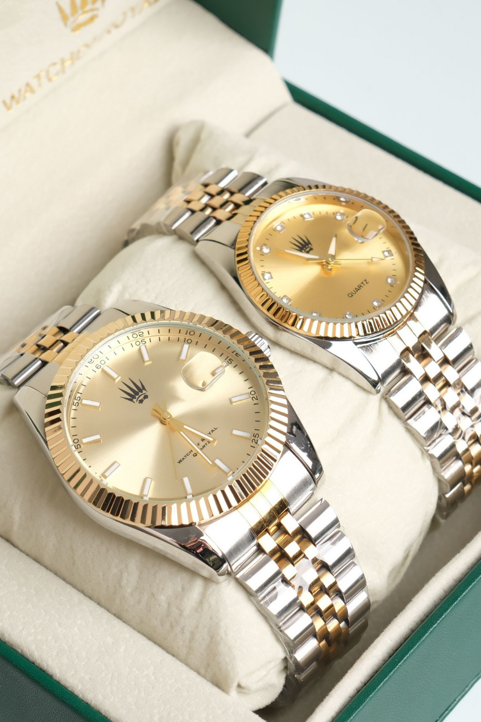 Çift Saati Crest Line Silver Gold Yellow Kol SaatiWatchesWATCHOFROYALçiftsaaticrestÇift Saati Crest Line Silver Gold Yellow Kol Saati