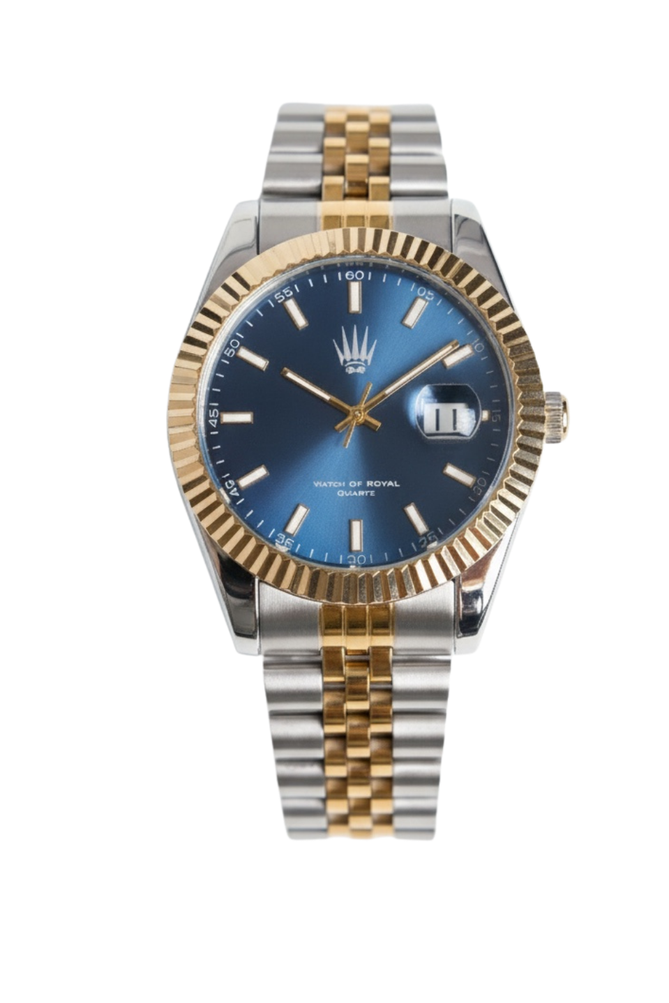 Crest Line Silver Gold Blue Kol SaatiKol SaatiWATCHOFROYALCrest LineCrest Line Silver Gold Blue Kol Saati