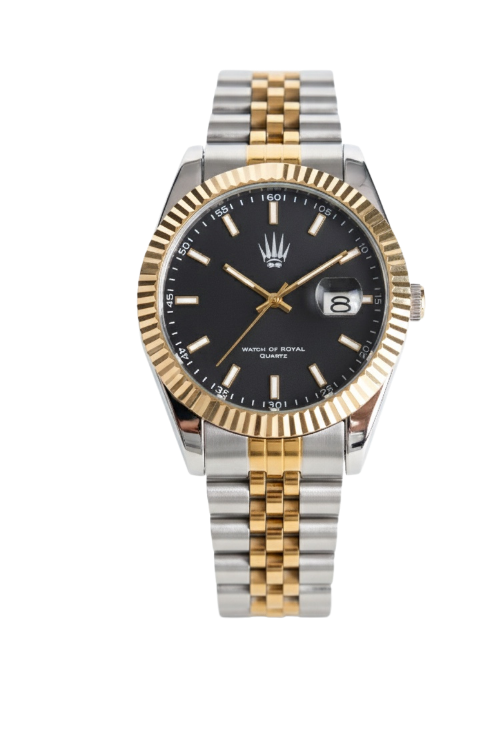 Crest Line Silver Gold Black Kol SaatiWatchesWATCHOFROYALCrest LineCrest Line Silver Gold Black Kol Saati