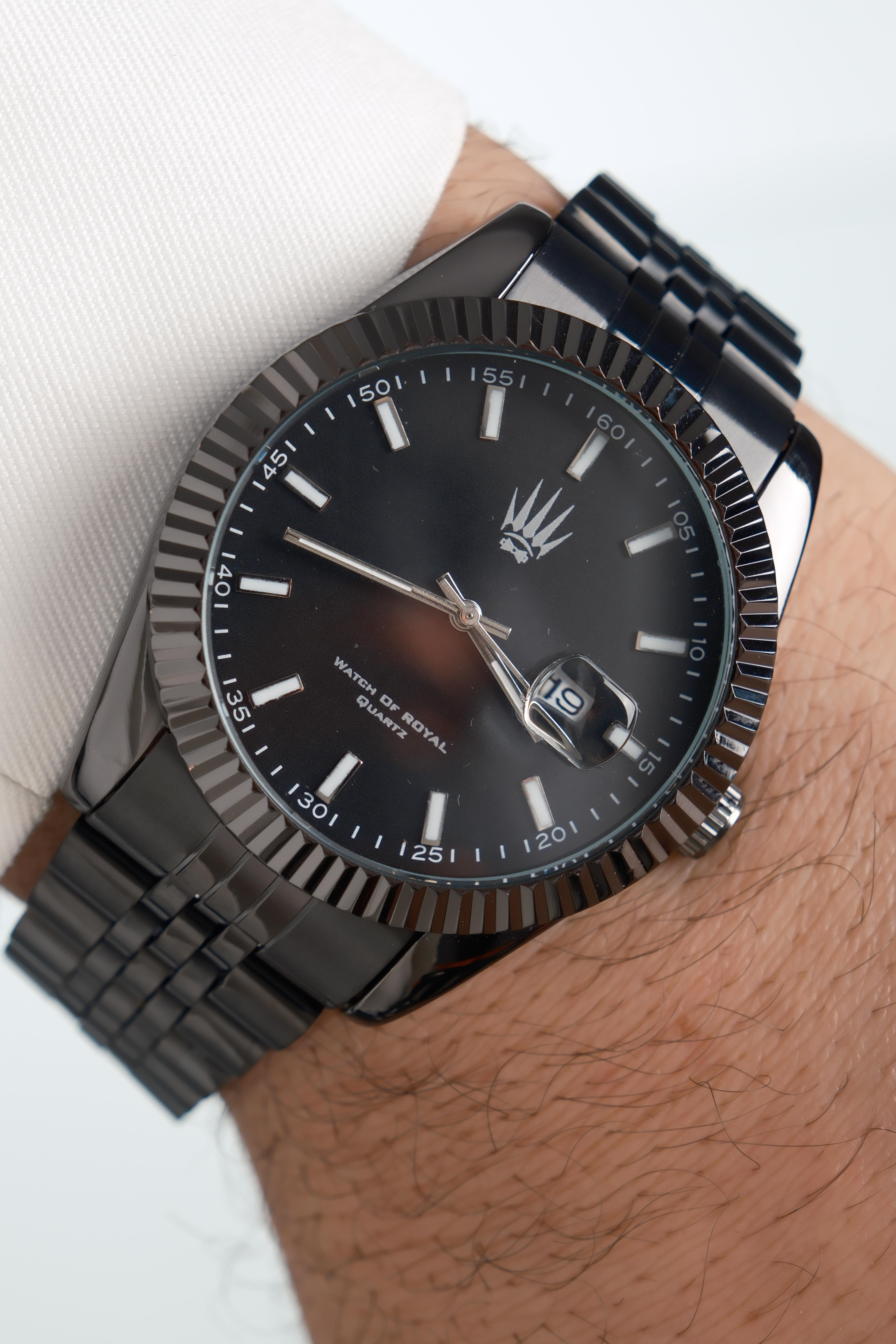 Crest Line Siyah Kol SaatiWatchesWATCHOFROYALCrest LineCrest Line Siyah Kol Saati