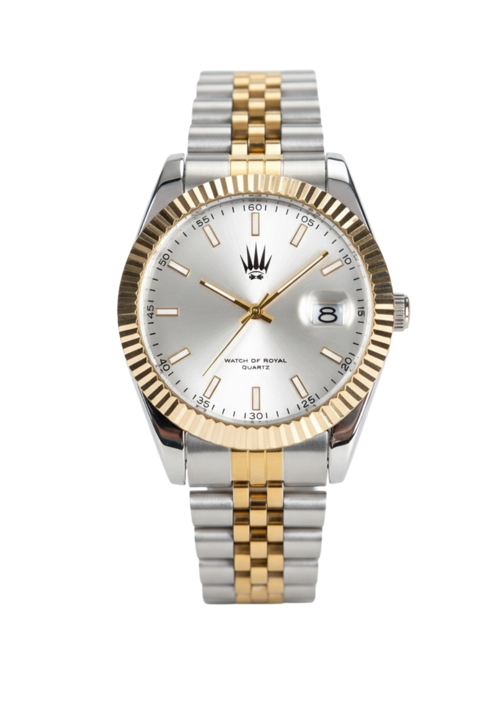 Crest Line Silver Gold White Kol SaatiKol SaatiWATCHOFROYALCrest LineCrest Line Silver Gold White Kol Saati