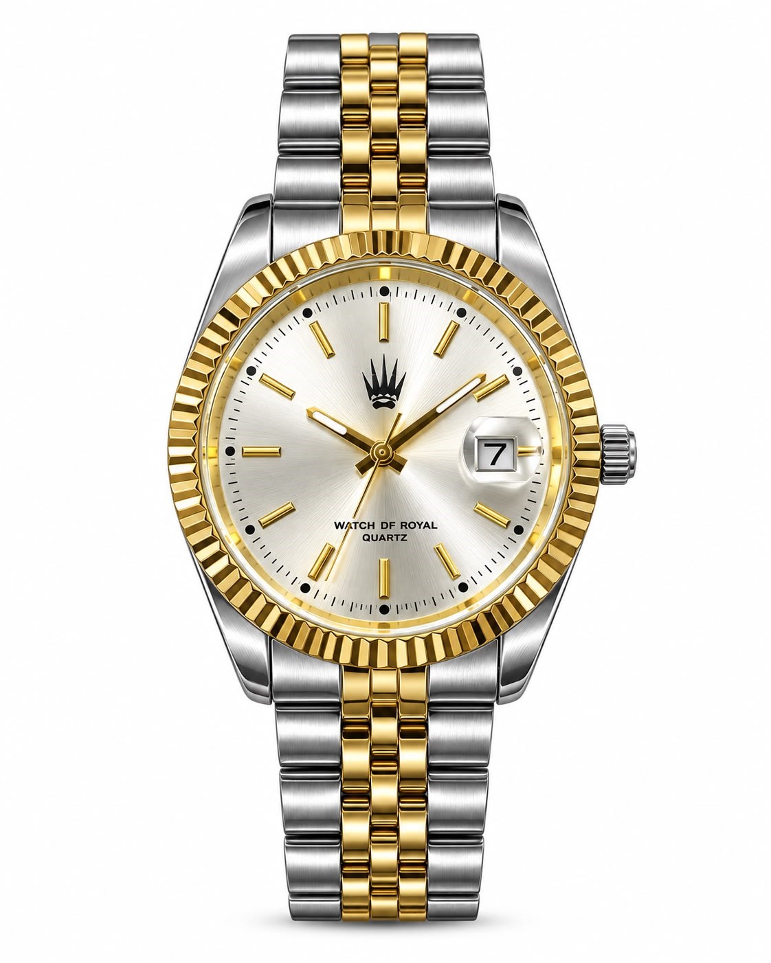 Crest Line Silver Gold White Kol Saati