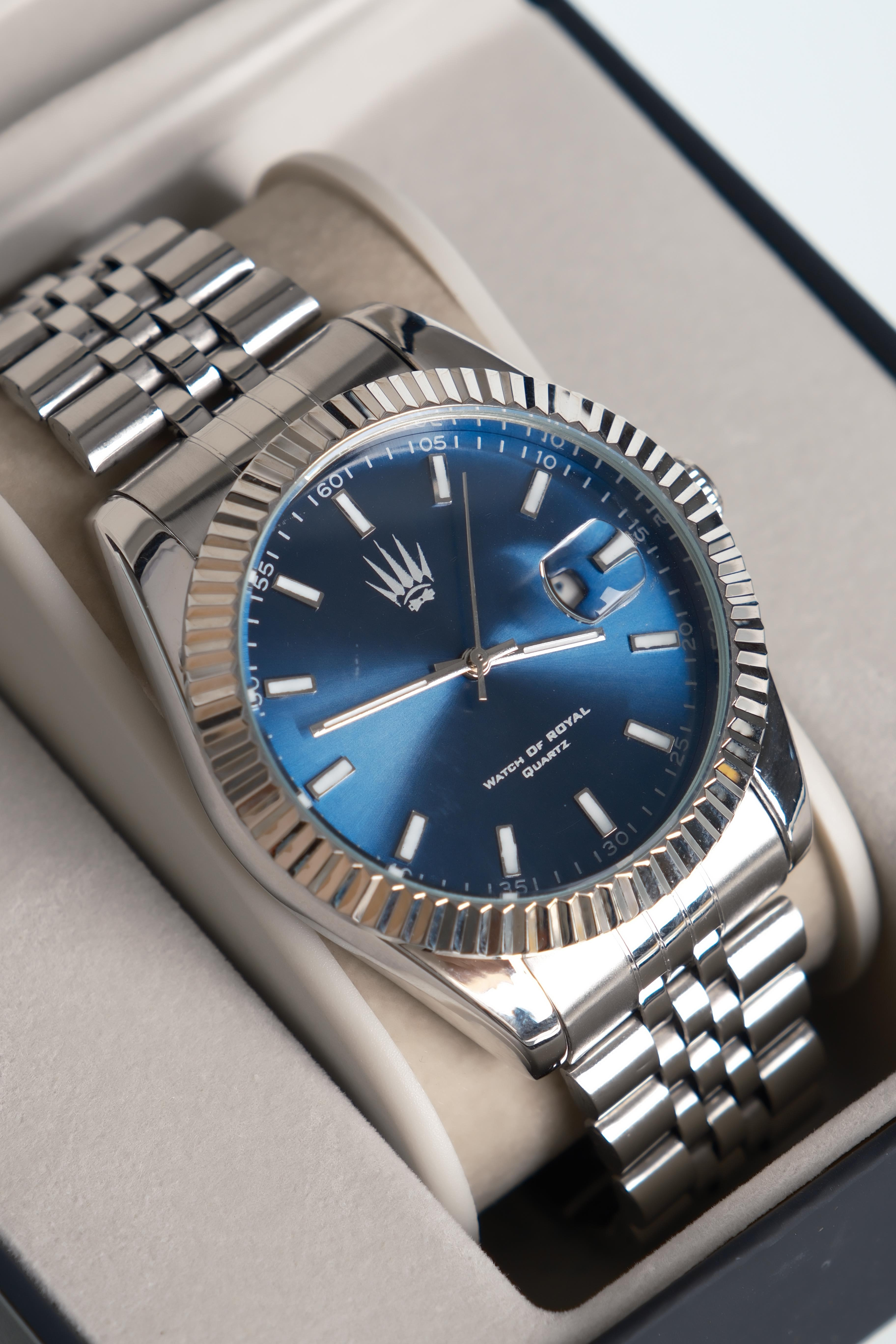 Crest Line Silver Mavi Kol SaatiKol SaatiWATCHOFROYALCrest LineCrest Line Silver Mavi Kol Saati