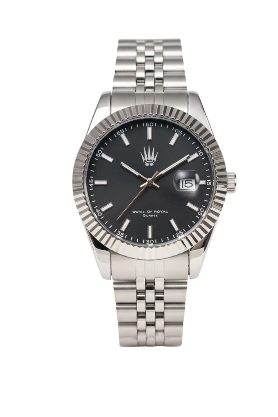 Crest Line Silver Siyah Kol SaatiWatchesWATCHOFROYALCrest LineCrest Line Silver Siyah Kol Saati