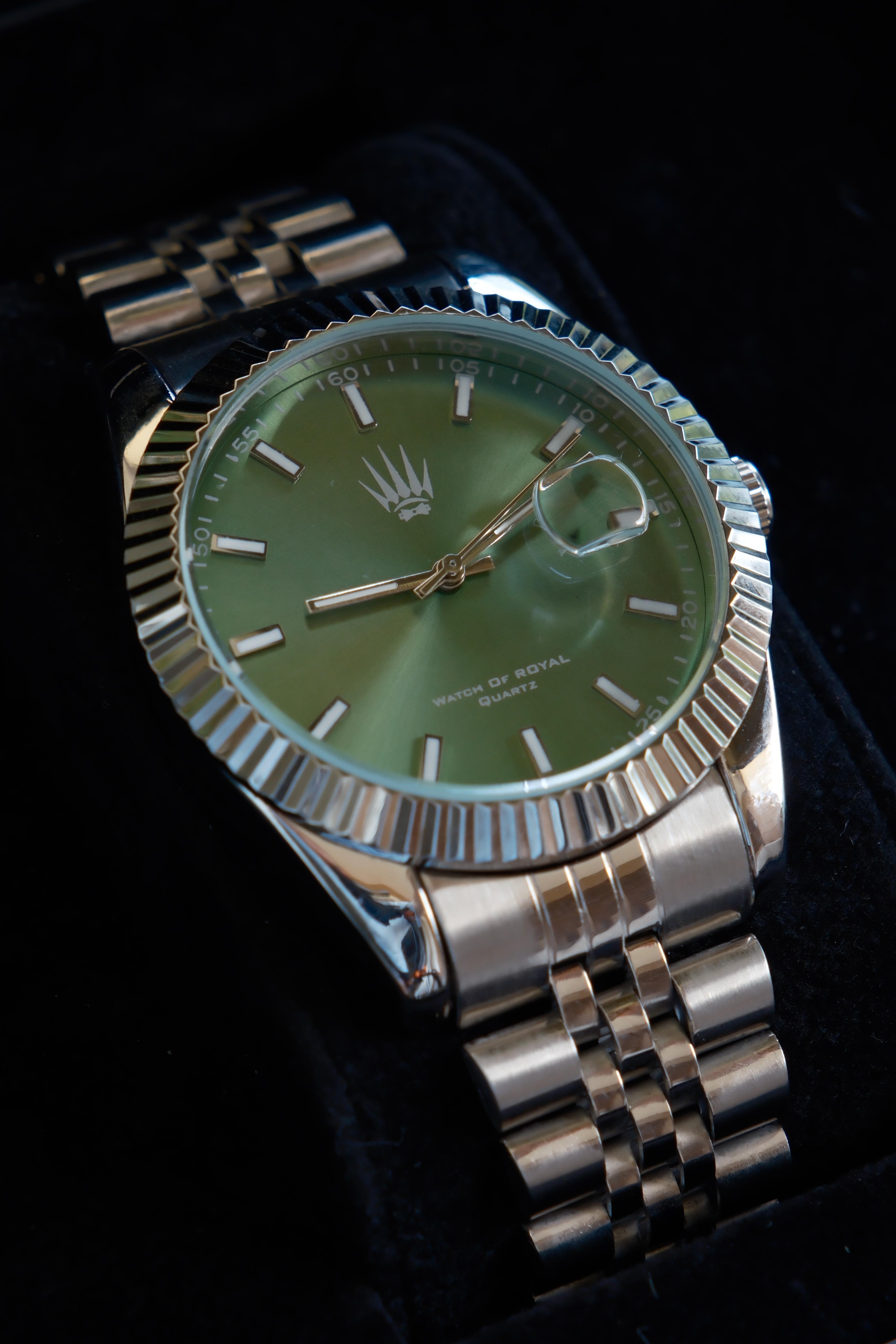 Crest Line Silver Yeşil Kol SaatiWatchesWATCHOFROYALCrest LineCrest Line Silver Yeşil Kol Saati