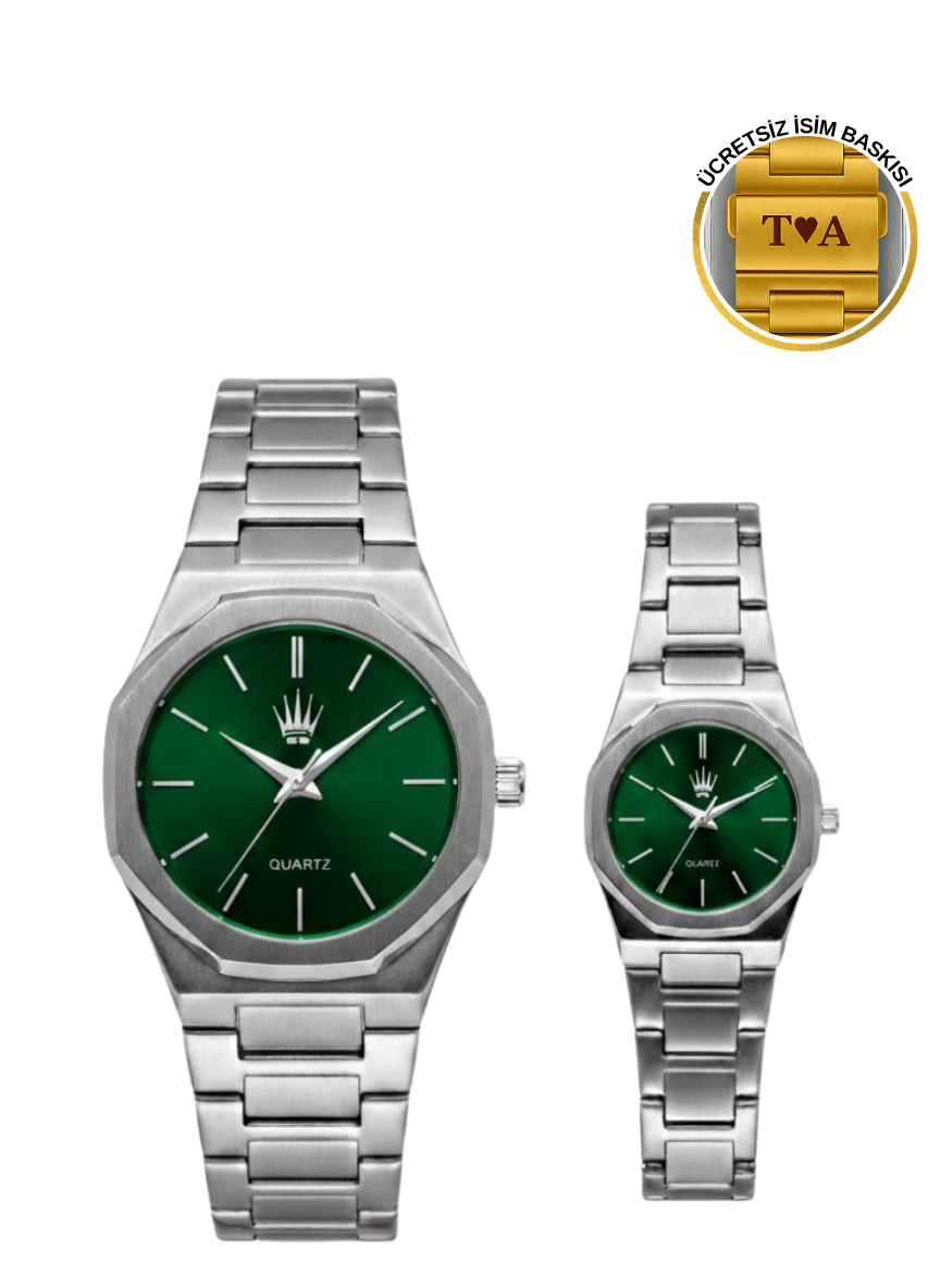 2'li Set Çift Saati Dualis Silver Green Kol SaatiWatchesWATCHOFROYALDualis2'li Set Çift Saati Dualis Silver Green Kol Saati