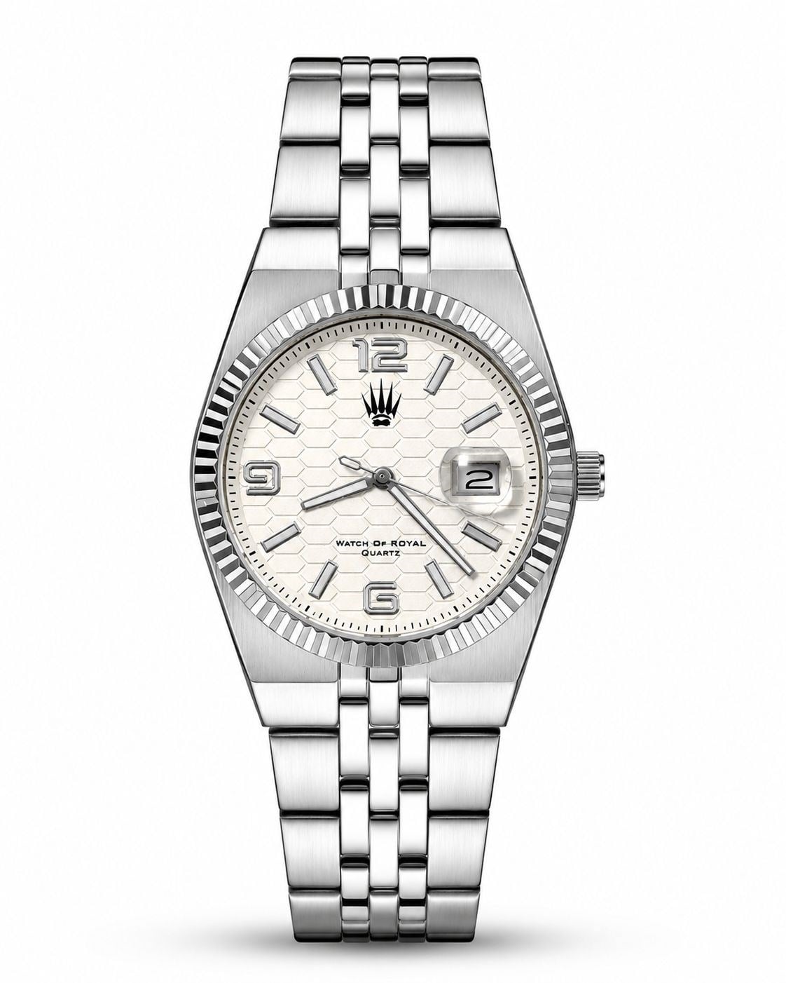 Hexora Prime Silver White Çelik Kol SaatiWatchesWATCHOFROYALHexora PrimeHexora Prime Silver White Çelik Kol Saati