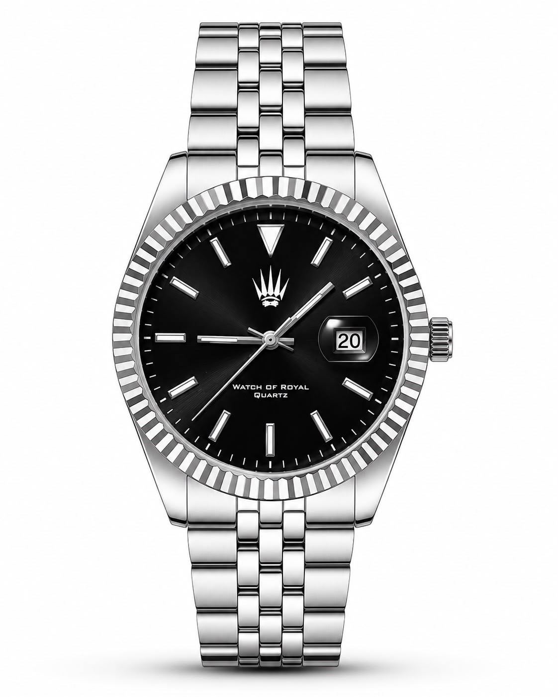 Imperio Silver Black Çelik Kol SaatiKol SaatiWATCHOFROYALImperioImperio Silver Black Çelik Kol Saati