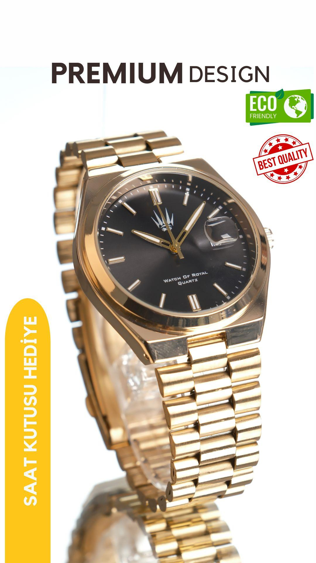 Ocean Gold Black Kol SaatiWatchesWATCHOFROYALOceanOcean Gold Black Kol Saati