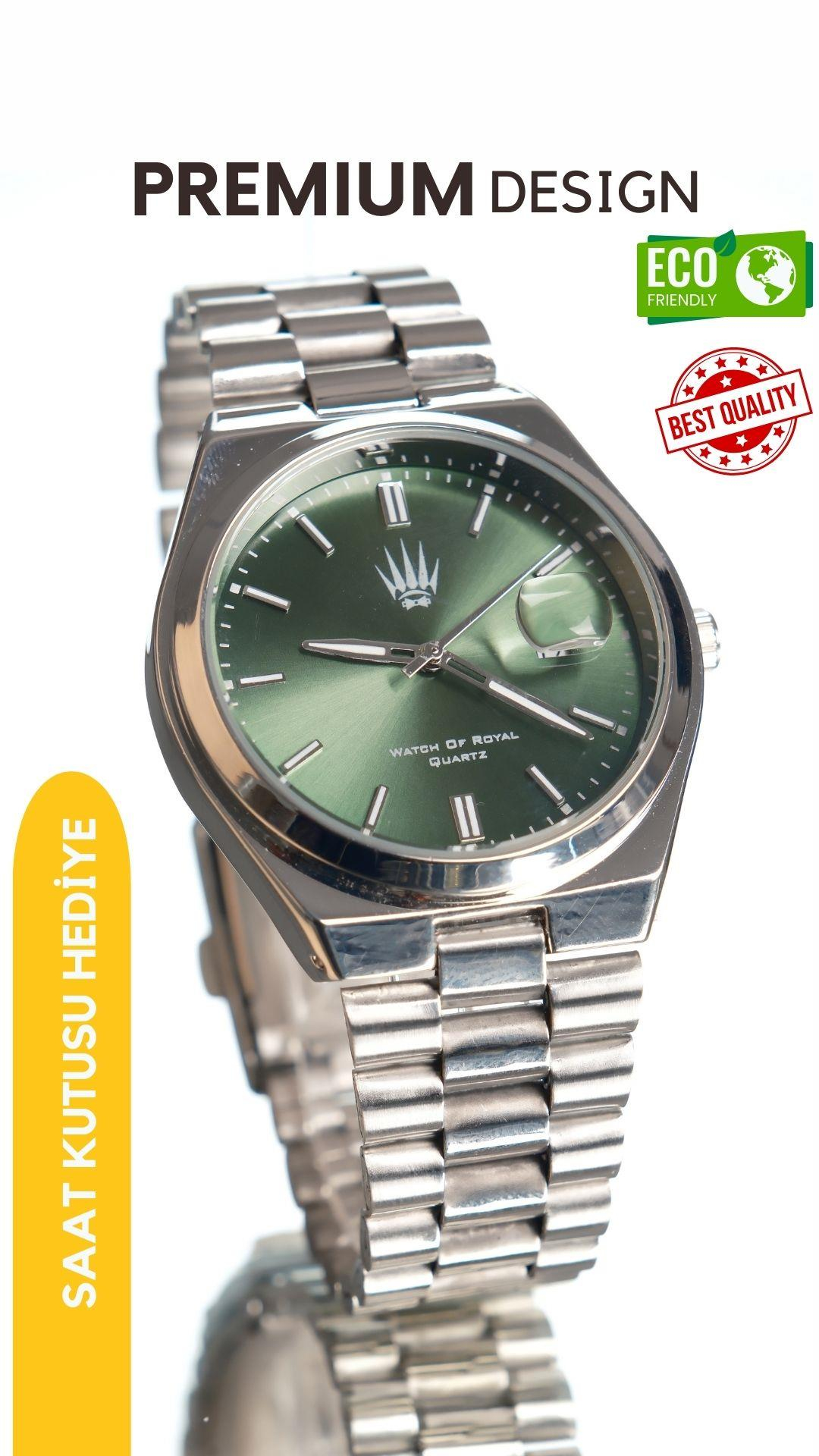 Ocean Silver Green Kol SaatiWatchesWATCHOFROYALOceanOcean Silver Green Kol Saati