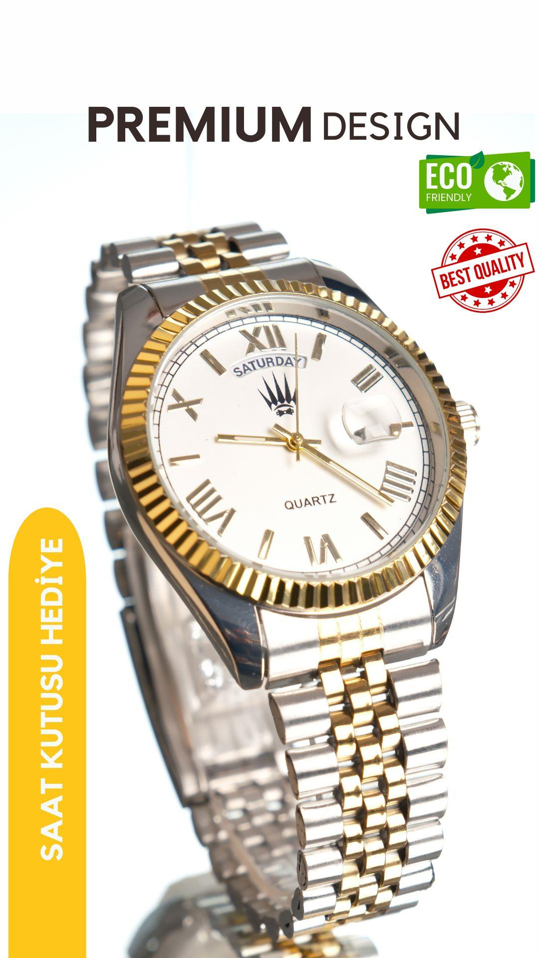 Royal date Silver Gold White Kol SaatiWatchesWATCHOFROYALRoyaldateRoyal date Silver Gold White Kol Saati
