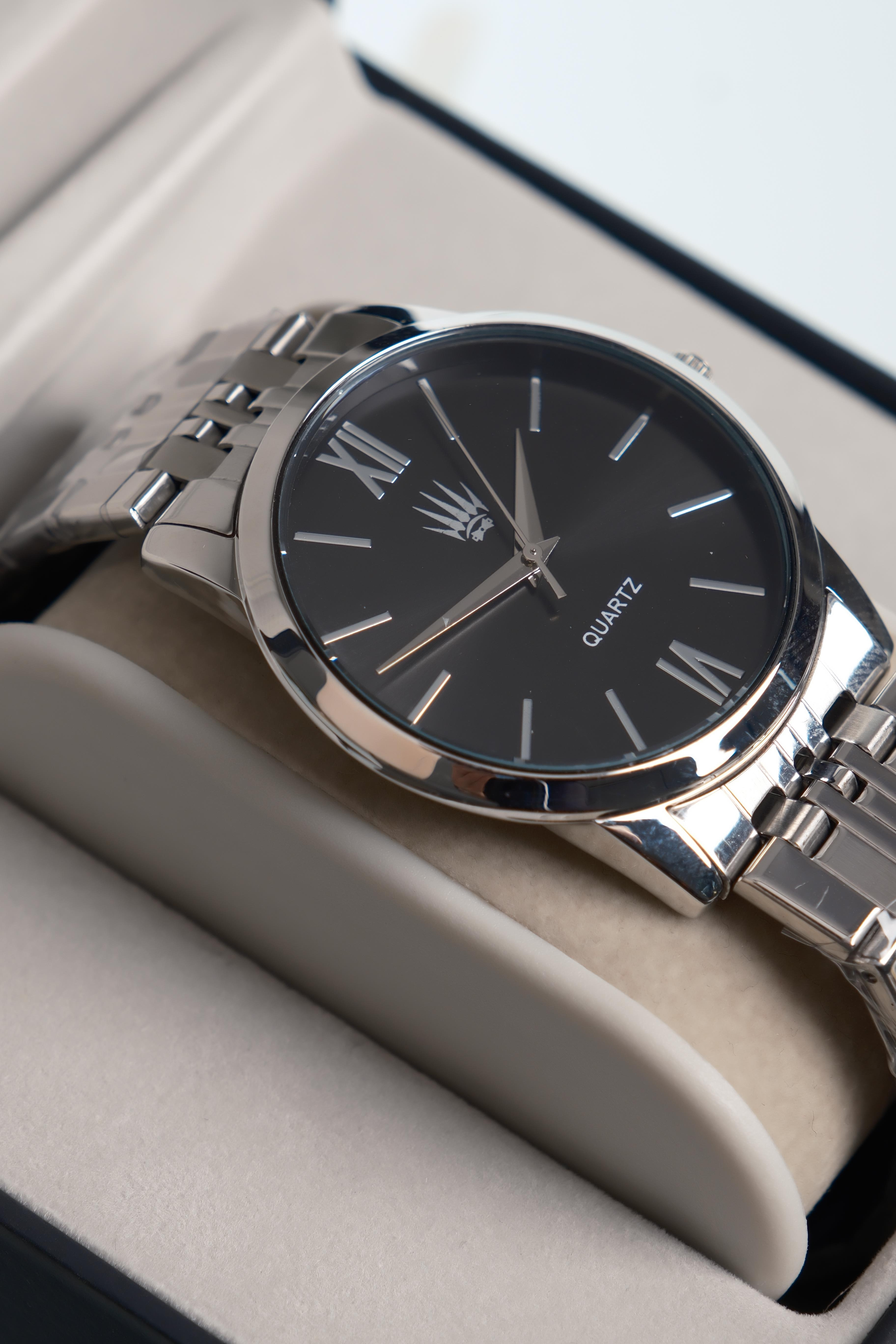 Rustic Silver Black Quartz Kol SaatiWatchesWATCHOFROYALrusticRustic Silver Black Quartz Kol Saati