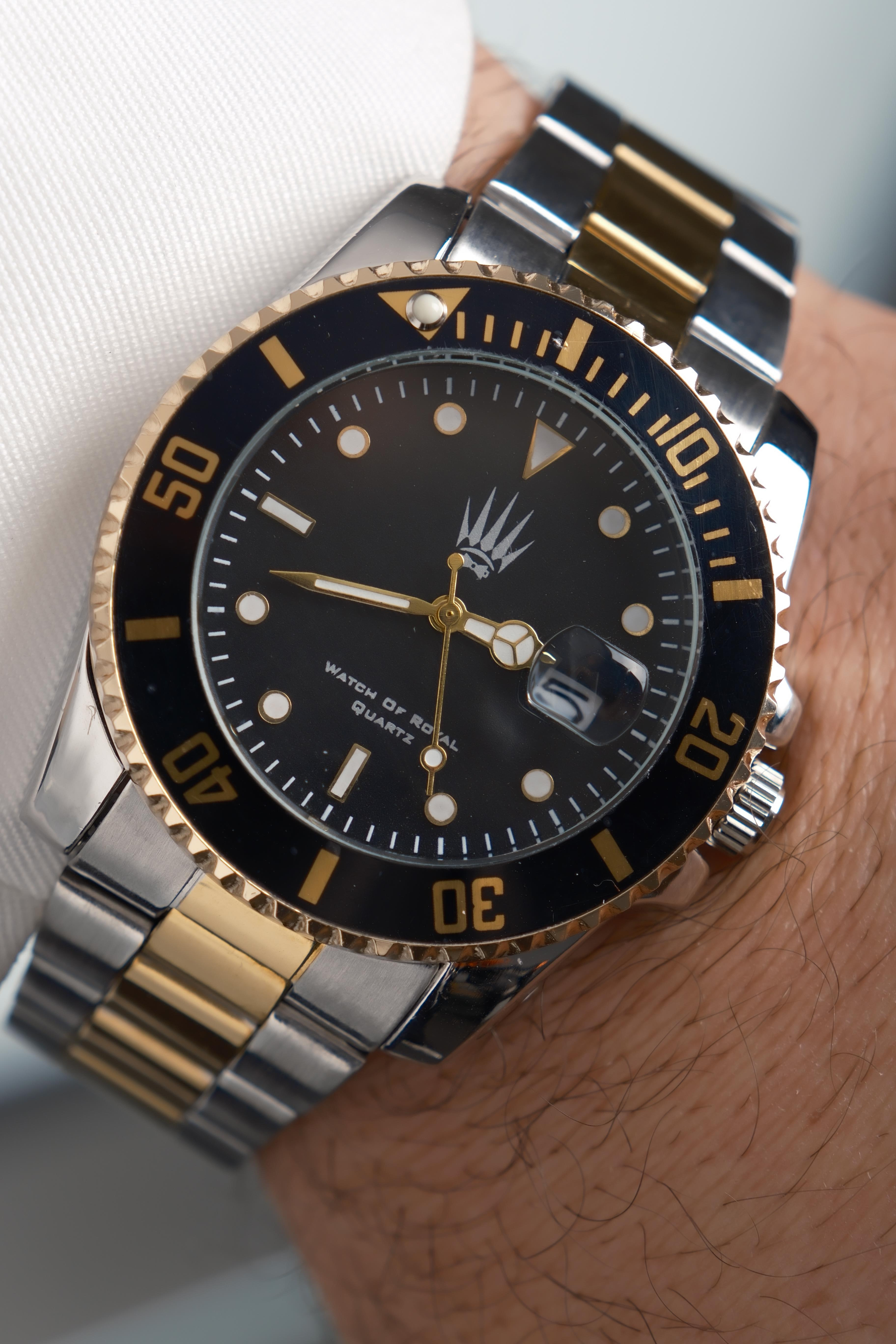 Titan Silver Gold Black Kol SaatiWatchesWATCHOFROYALTitanTitan Silver Gold Black Kol Saati