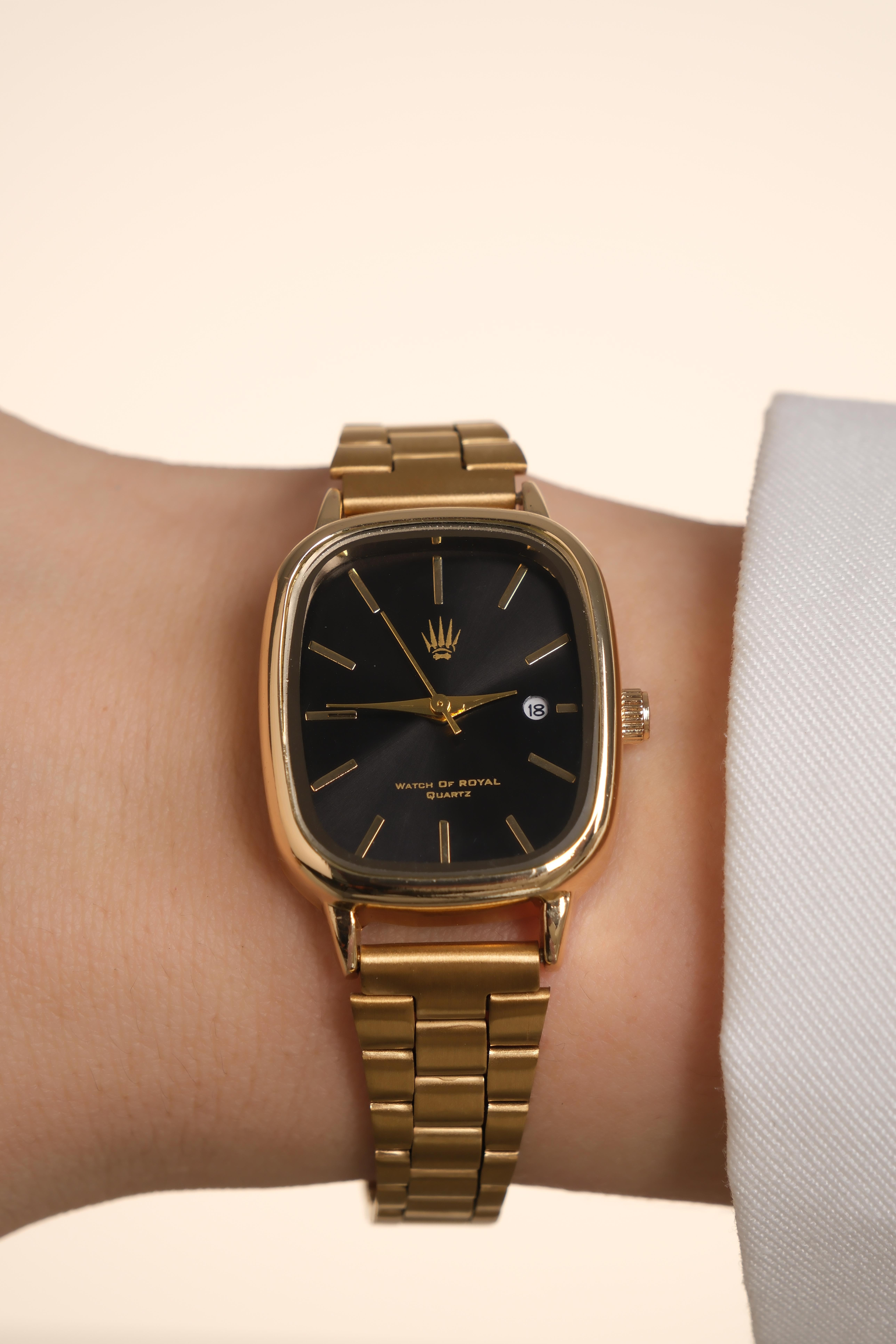 Valenza Classic Time Gold Black Kol SaatiKol SaatiWATCHOFROYALvalenzaValenza Classic Time Gold Black Kol Saati