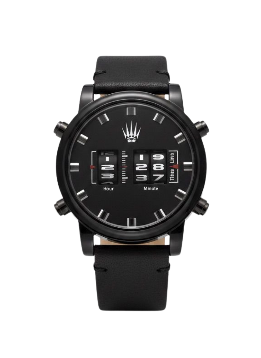 ROLLER DESIGN BLACK LEATHER WRISTWATCHWatchesWATCHOFROYALW2020-2ROLLER DESIGN BLACK LEATHER WRISTWATCH