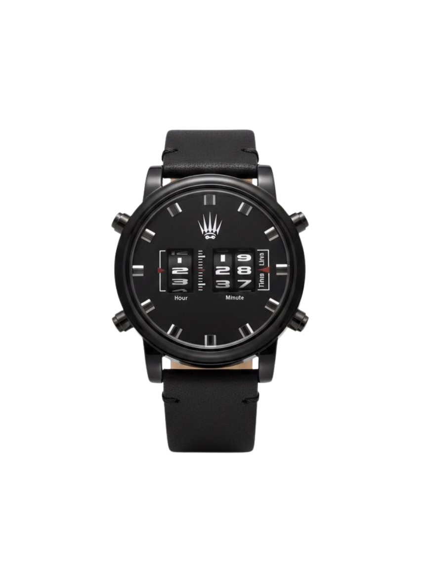 ROLLER DESIGN BLACK LEATHER WRISTWATCHWatchesWATCHOFROYALW2020-2ROLLER DESIGN BLACK LEATHER WRISTWATCH