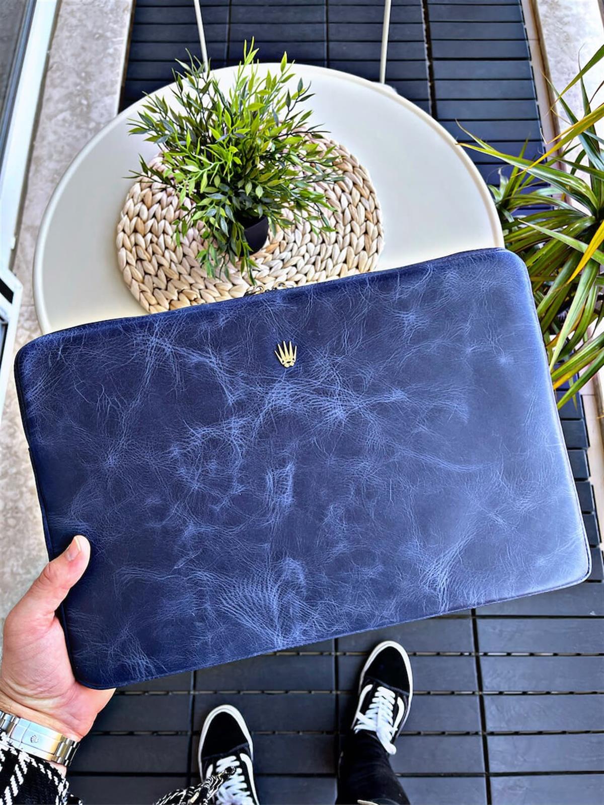 JUNGLE NAVY BLUE  HAKİKİ DERİ CLUTCH EL ÇANTASILAPTOP BAGWATCHOFROYALBOUCHESNAVYBLUEJUNGLE NAVY BLUE  HAKİKİ DERİ CLUTCH EL ÇANTASI