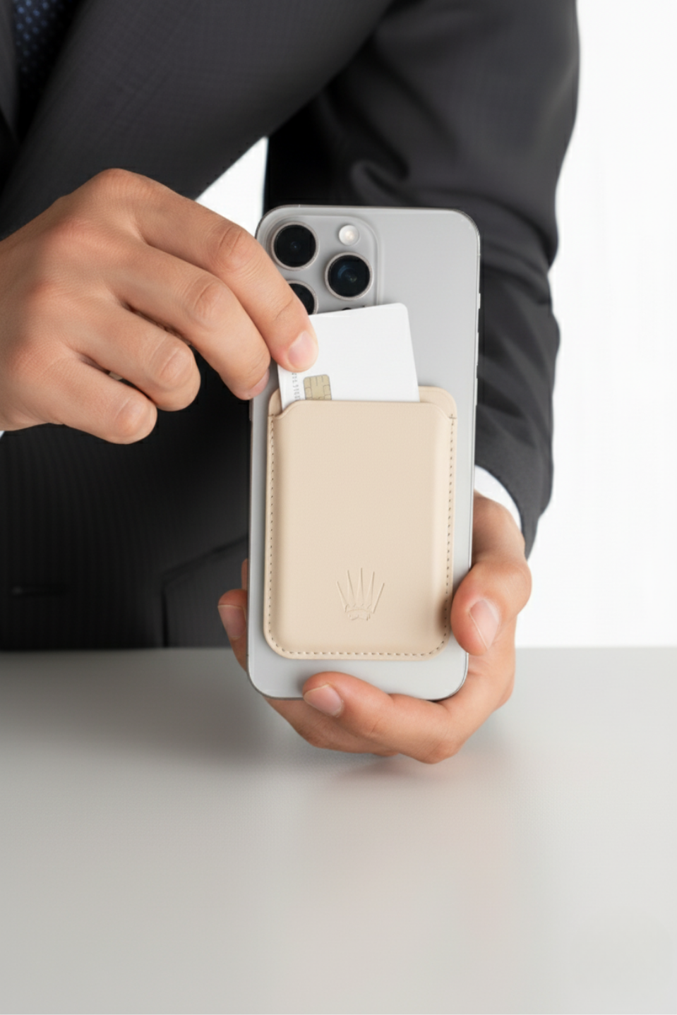 Kickstand Standlı Bej Magnetik Yapıştırmalı Mıknatıslı KartlıkMagsafe KartlıkWATCHOFROYALKickstandKickstand Standlı Bej Magnetik Yapıştırmalı Mıknatıslı Kartlık