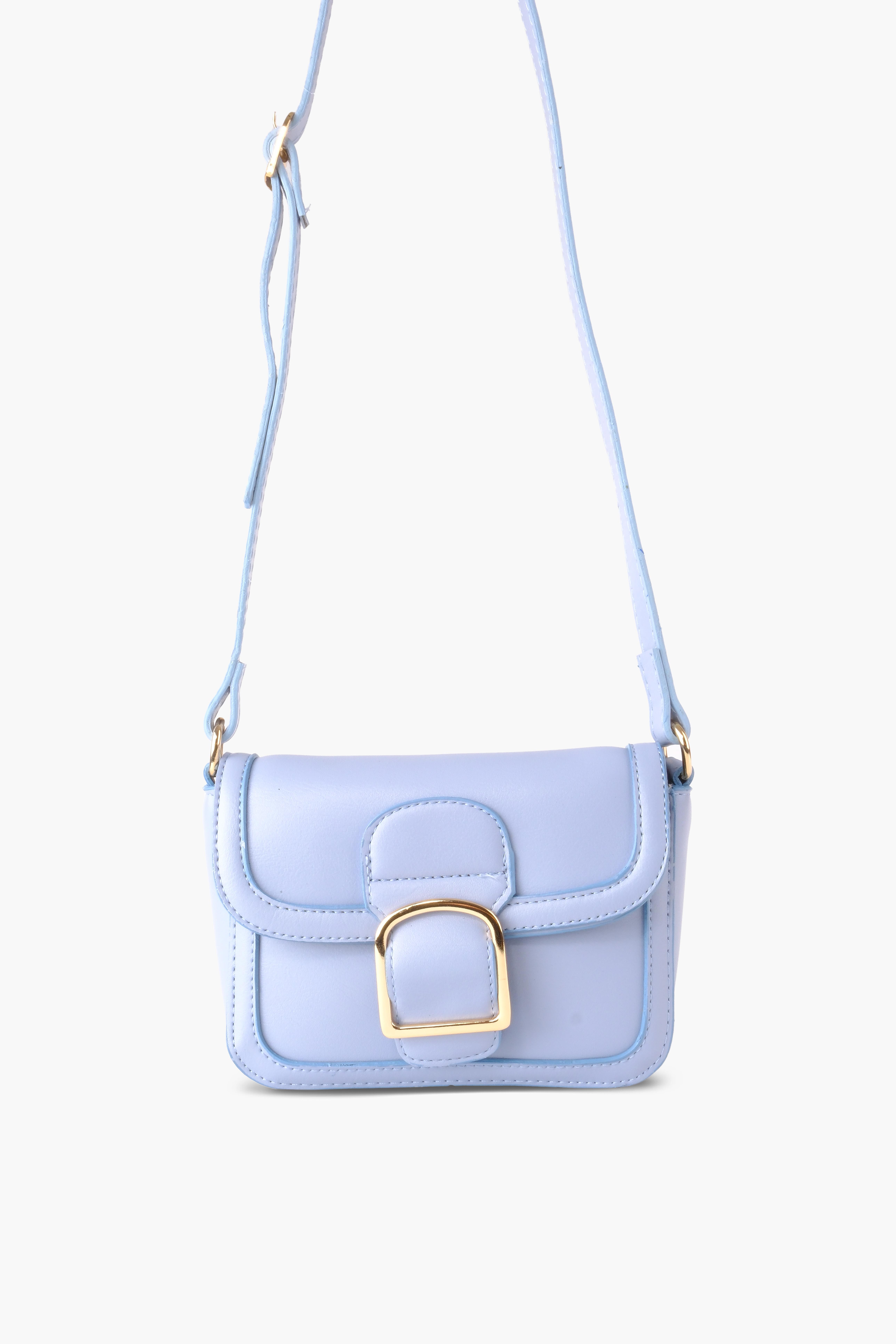 Kadın Çantası Mavi Gold Tokalı Çapraz Askılı Çanta laideOmuz ÇantasıWATCHOFROYALLAIDEKadın Çantası Mavi Gold Tokalı Çapraz Askılı Çanta laide