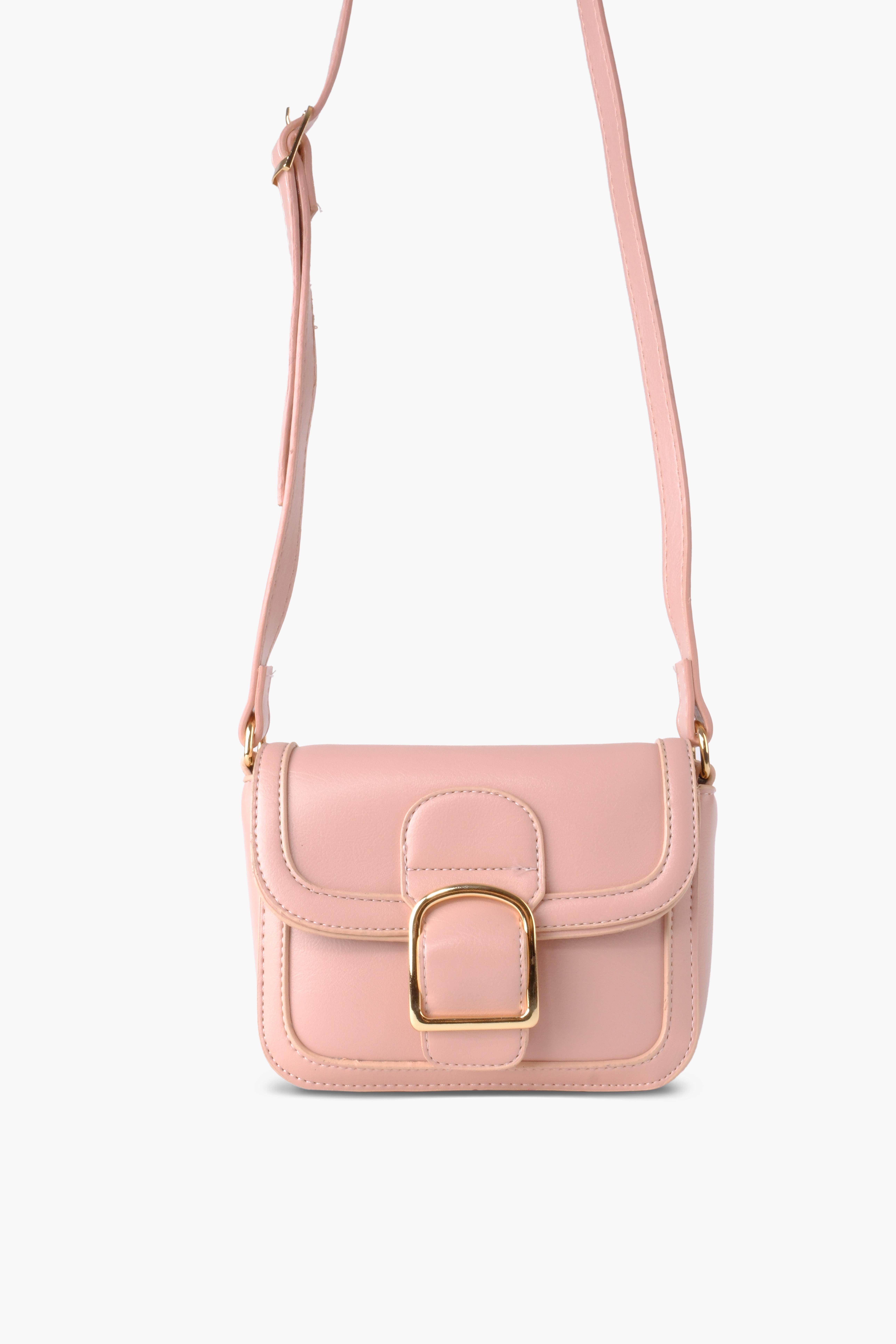 Kadın Çantası Pudra Pembe Gold Tokalı Çapraz Askılı Çanta laideOmuz ÇantasıWATCHOFROYALLAIDEKadın Çantası Pudra Pembe Gold Tokalı Çapraz Askılı Çanta laide