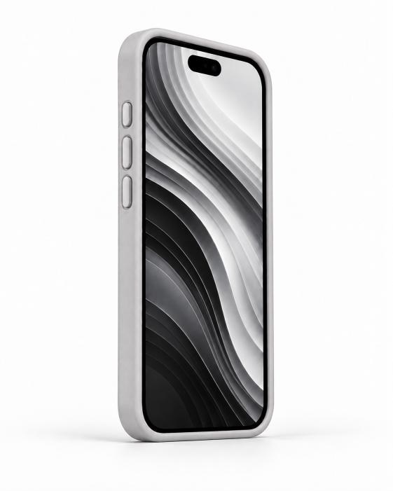 STANDLI IPHONE 14 PLUS GRİ DERİ TELEFON KILIFI