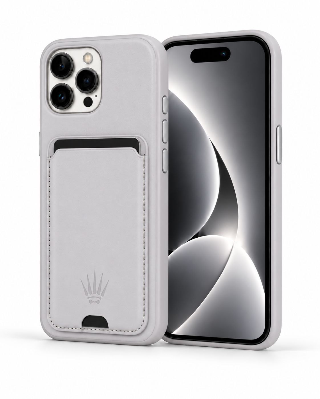 STANDLI IPHONE 15 PLUS GRİ DERİ TELEFON KILIFI