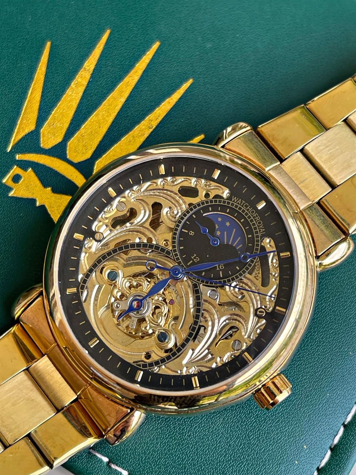 TASARIM ÖDÜLLÜ GOLD RENK KOL SAATİ - 316L ÇELİK KASA VE HARDLEX MİNERAL CAM - TASARIM ÖDÜLLÜ JAPON MIYOTA (OTOMATİK) MEKANİZMALI SAATSAAT KONSEPT WATCHOFROYALGENEVEWTASARIM ÖDÜLLÜ GOLD RENK KOL SAATİ - 316L ÇELİK KASA VE HARDLEX MİNERAL CAM - TASARIM ÖDÜLLÜ JAPON MIYOTA (OTOMATİK) MEKANİZMALI SAAT