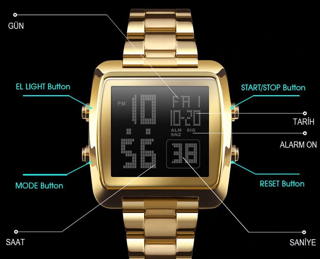 DIGITAL LED ROSE GOLD KOL SAATİSAATROYAL WATCHESDGTLRSGOLDLEDDIGITAL LED ROSE GOLD KOL SAATİ