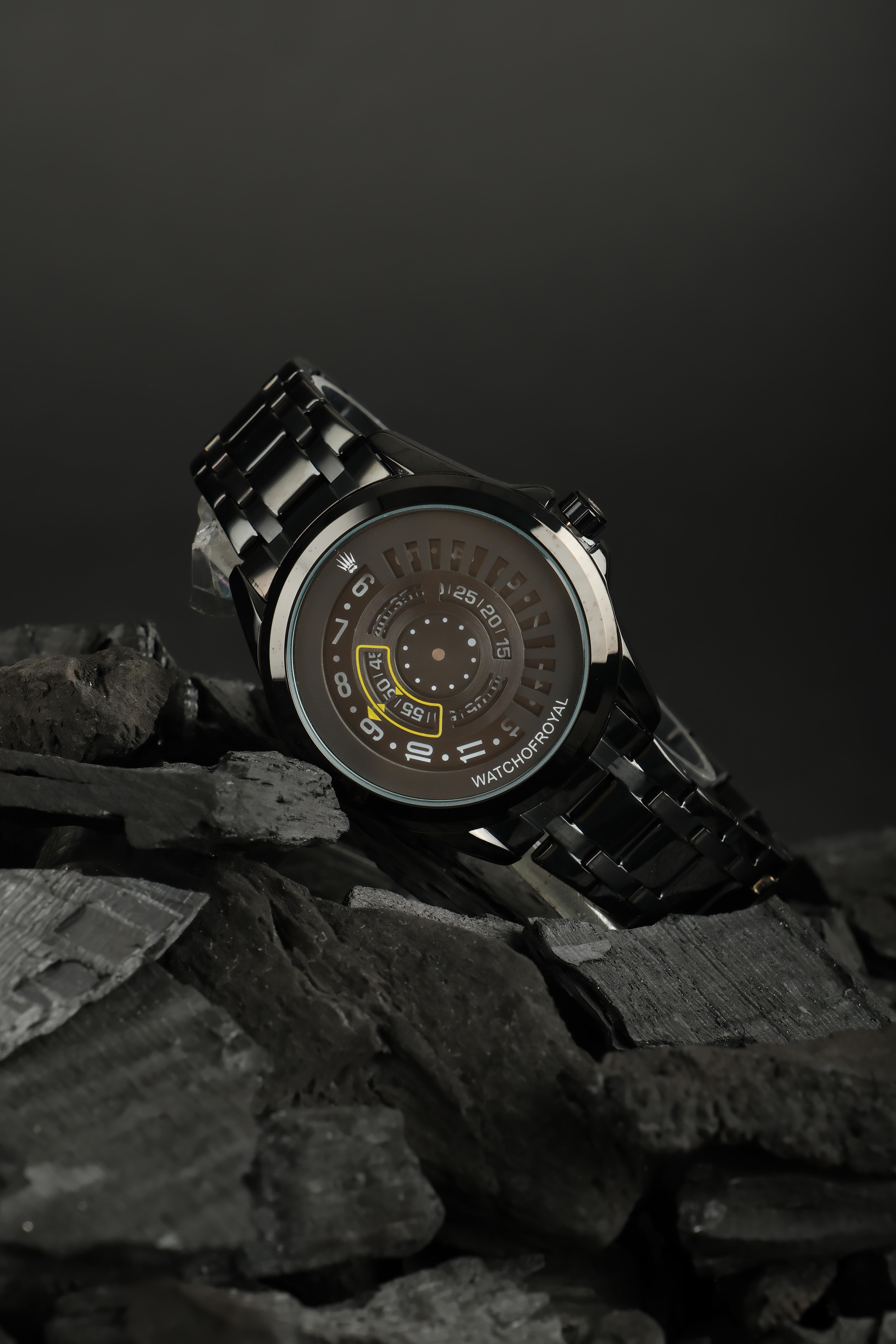 SPEED MASTER YELLOW BLACK WRISTWATCHWatchesWATCHOFROYALSPDMSTRYLWBLACKLSTSPEED MASTER YELLOW BLACK WRISTWATCH