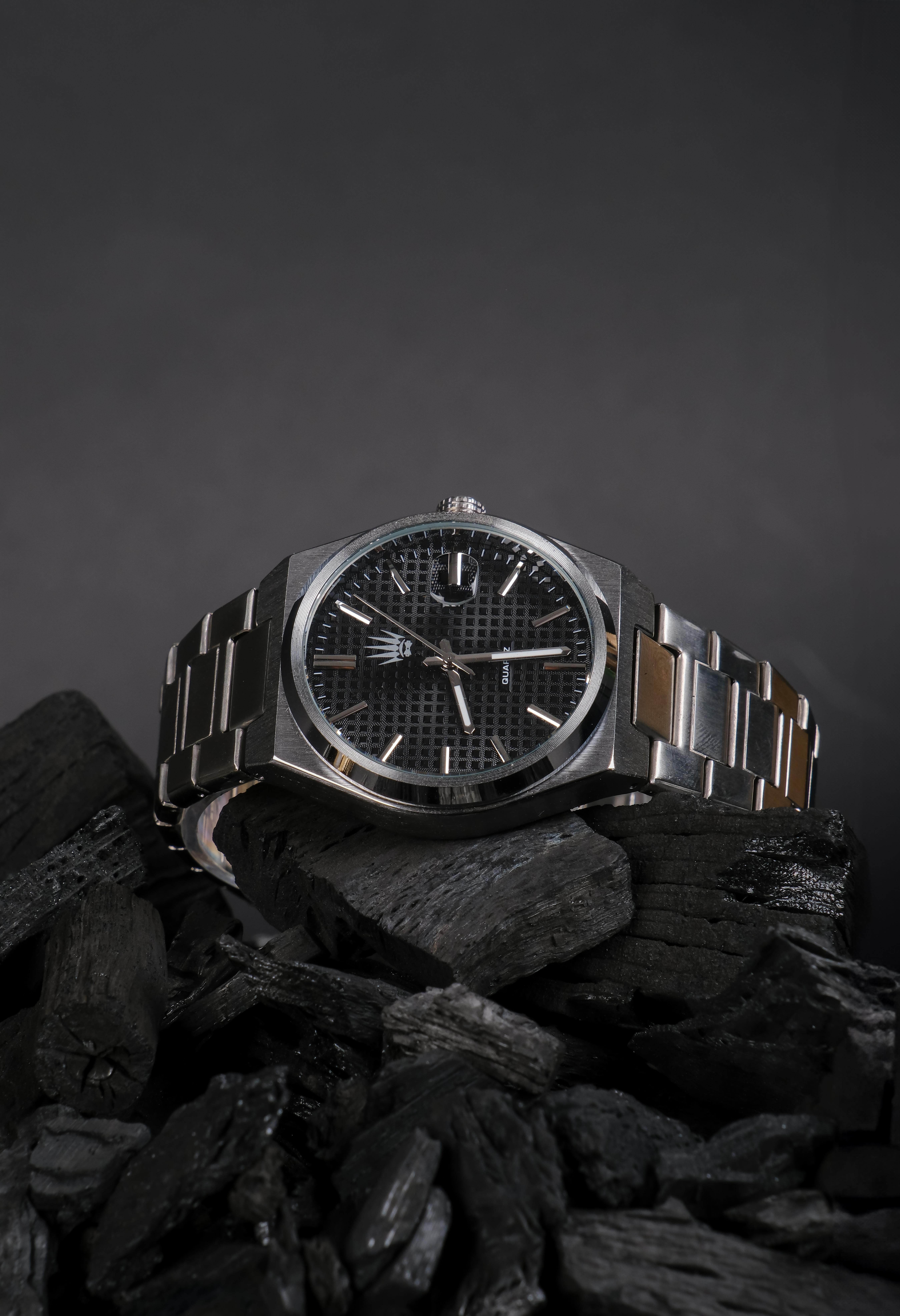 Vortex Silver Black Çelik Kol SaatiSaatWATCHOFROYALVORTEXVortex Silver Black Çelik Kol Saati